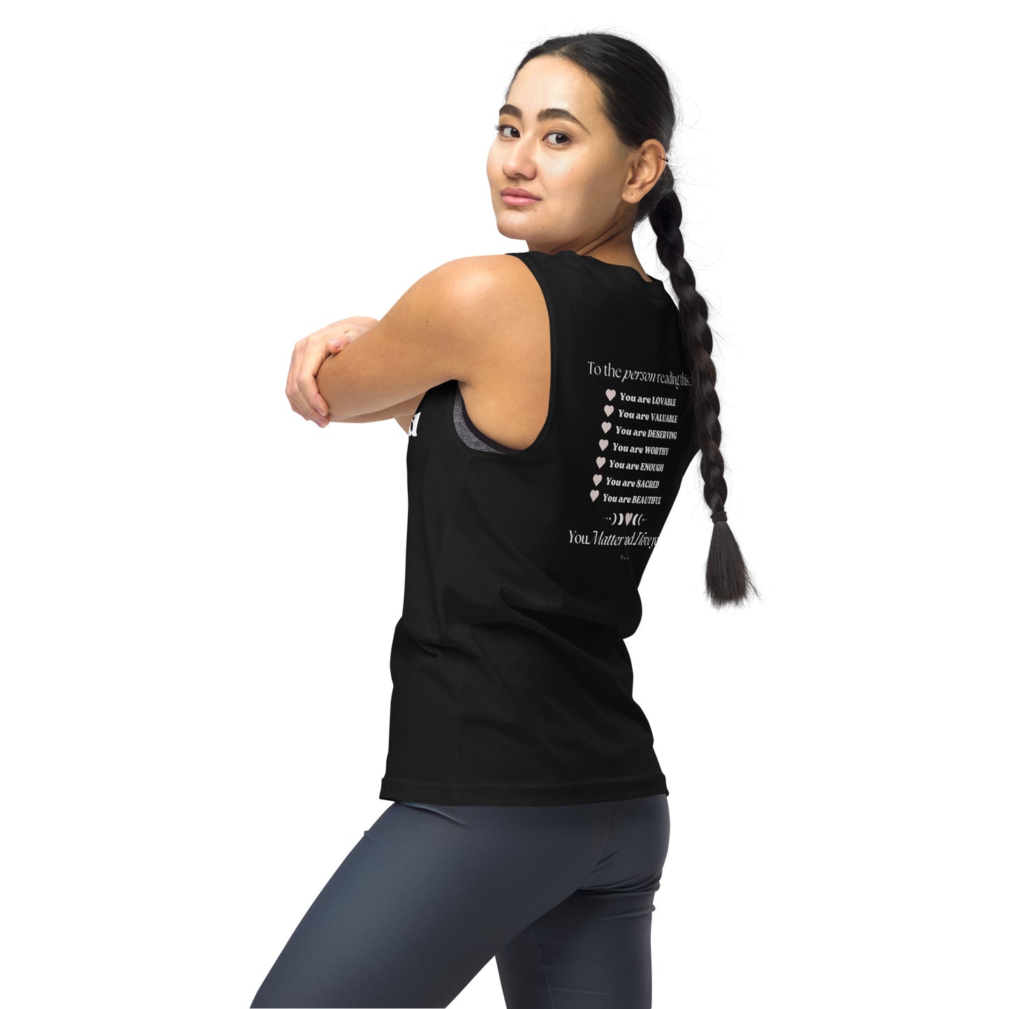 "I am Sacred" Positive Affirmations Double Sided Unisex Muscle Shirt
