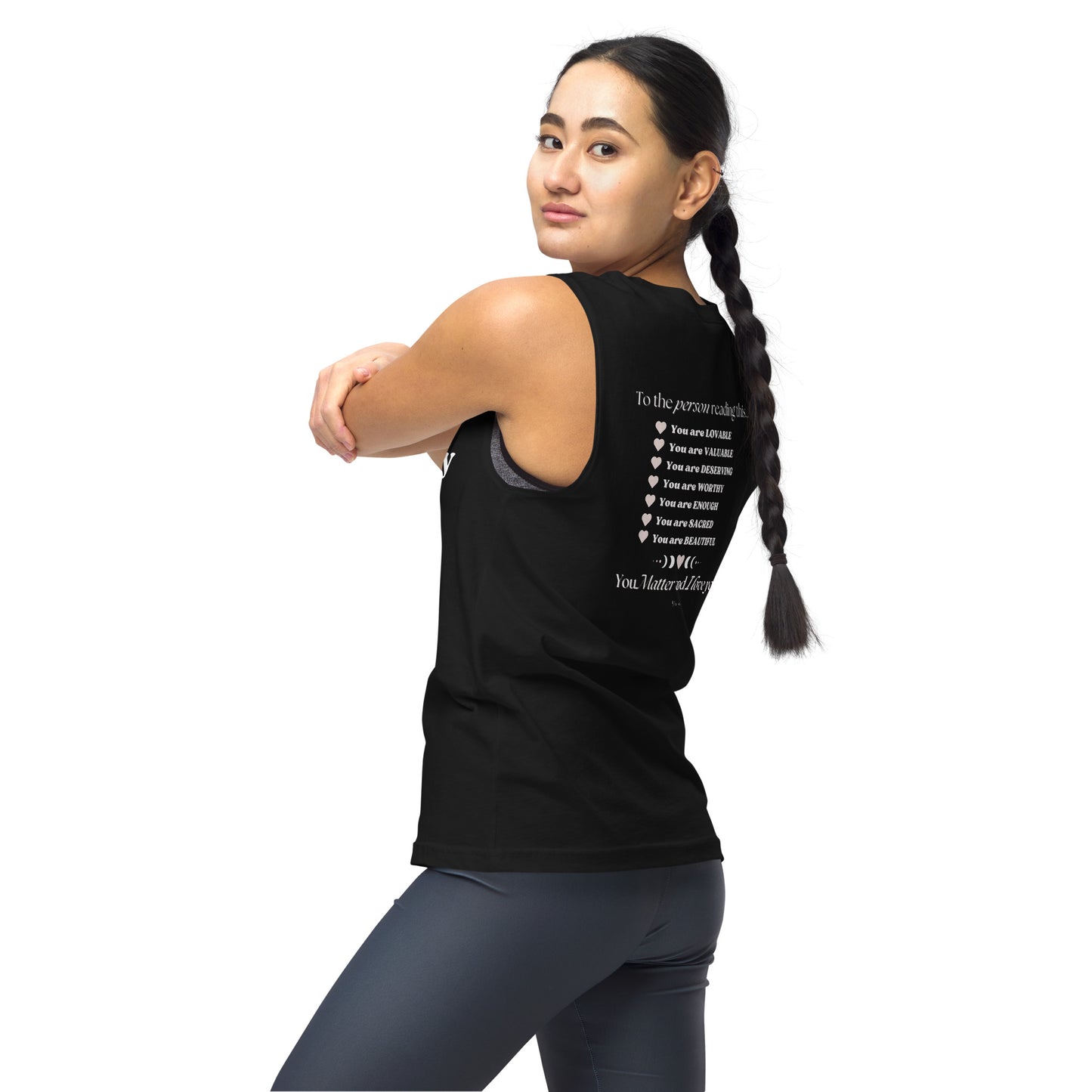 "I am Worthy" Positive Affirmations Double Sided Unisex Muscle Shirt