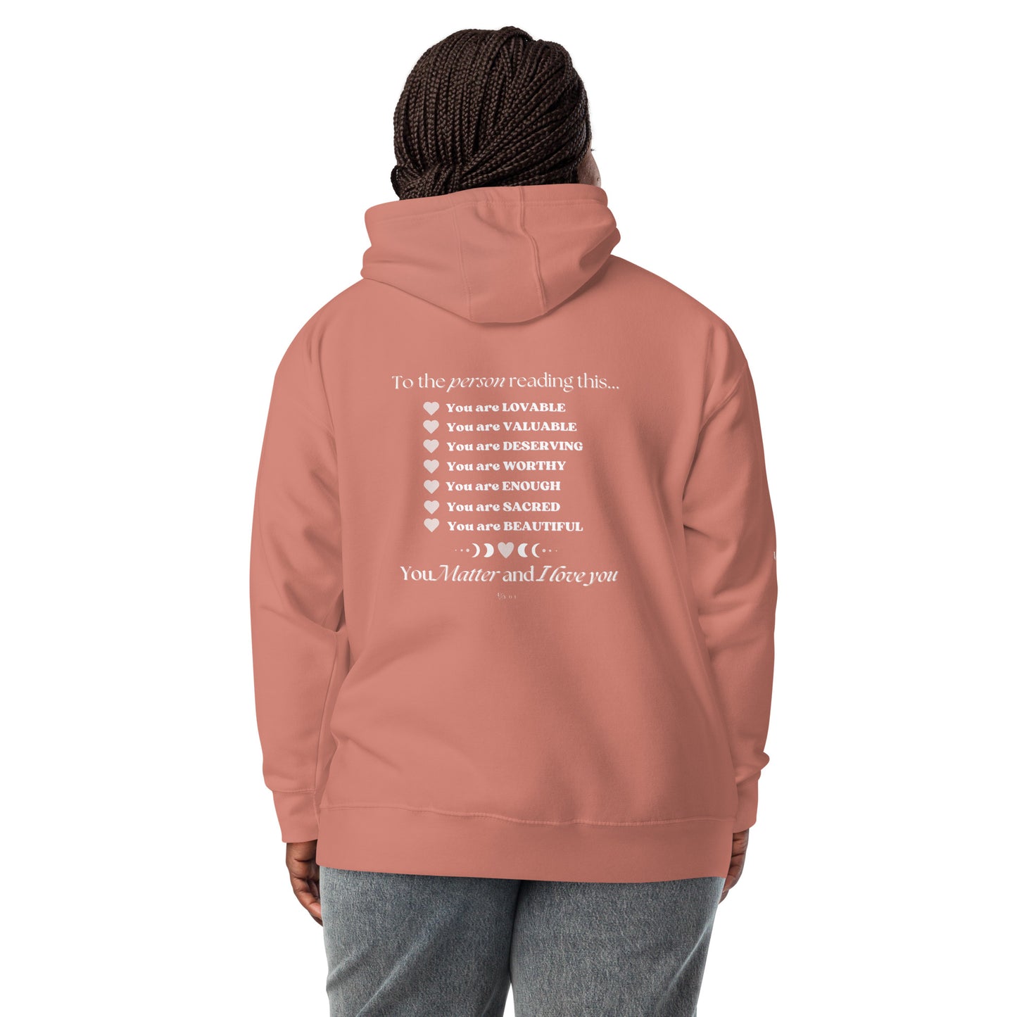 "I am Enough" Positive Affirmations Double Sided Unisex Hoodie