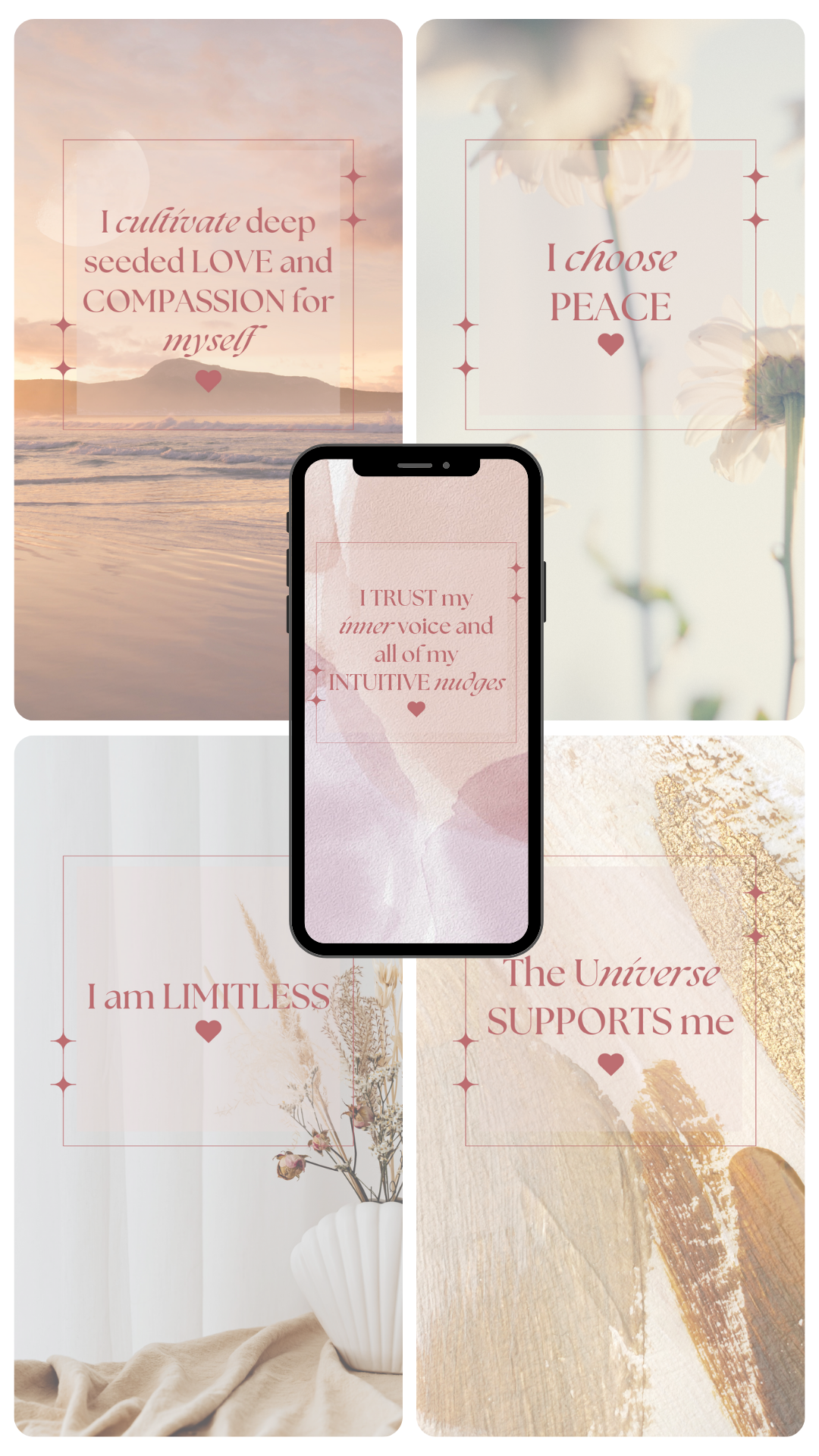 Beautiful Self-Love Affirmations for your cell-phone