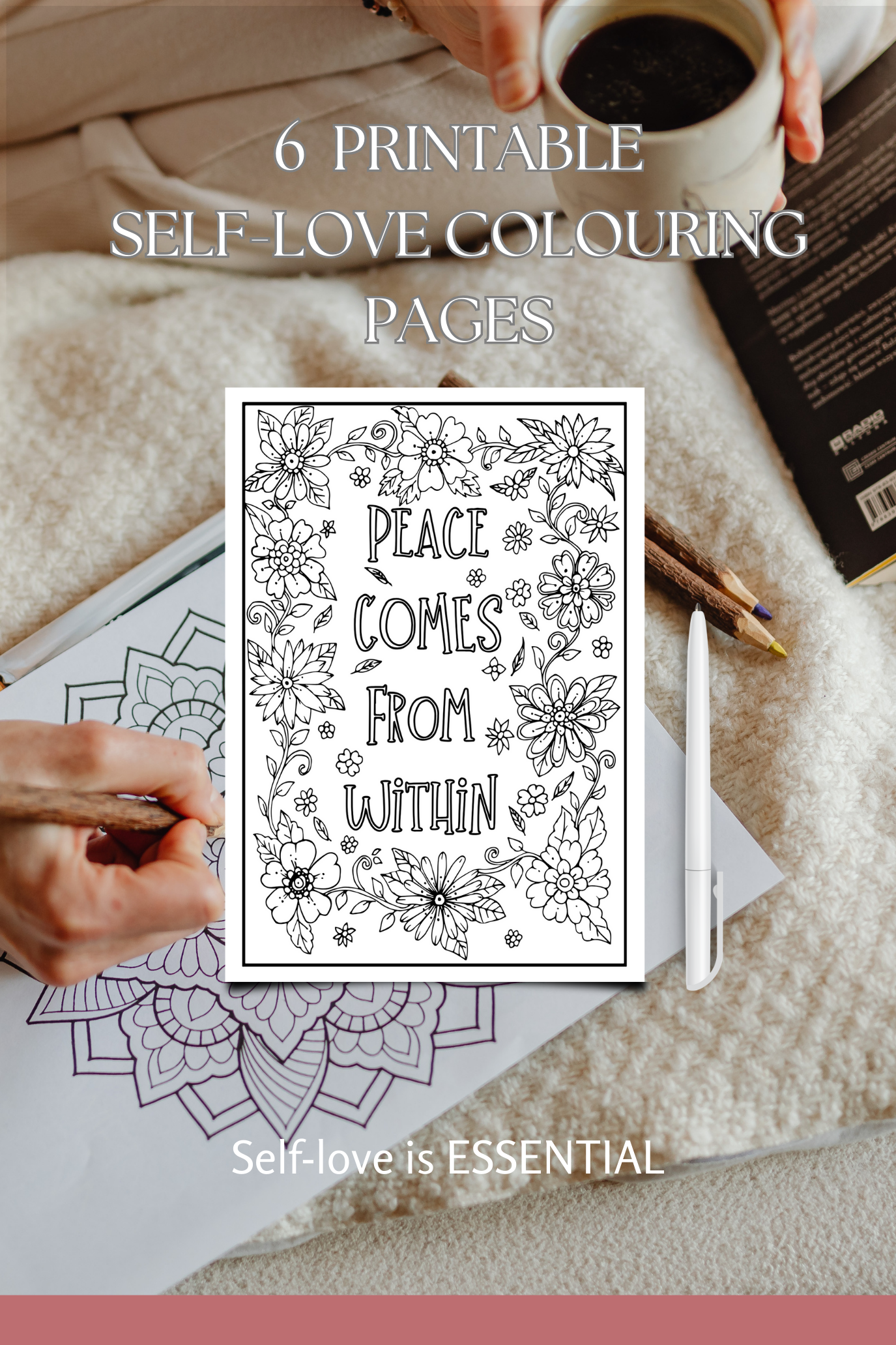 6 Printable Self-love Colouring Pages