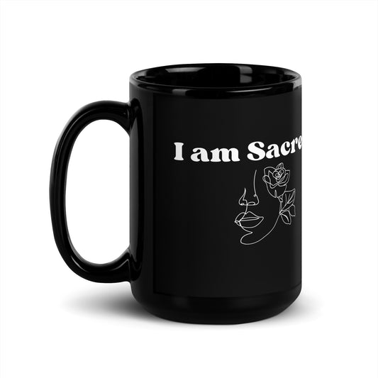 "I am Sacred" Positive Affirmations Black Mug