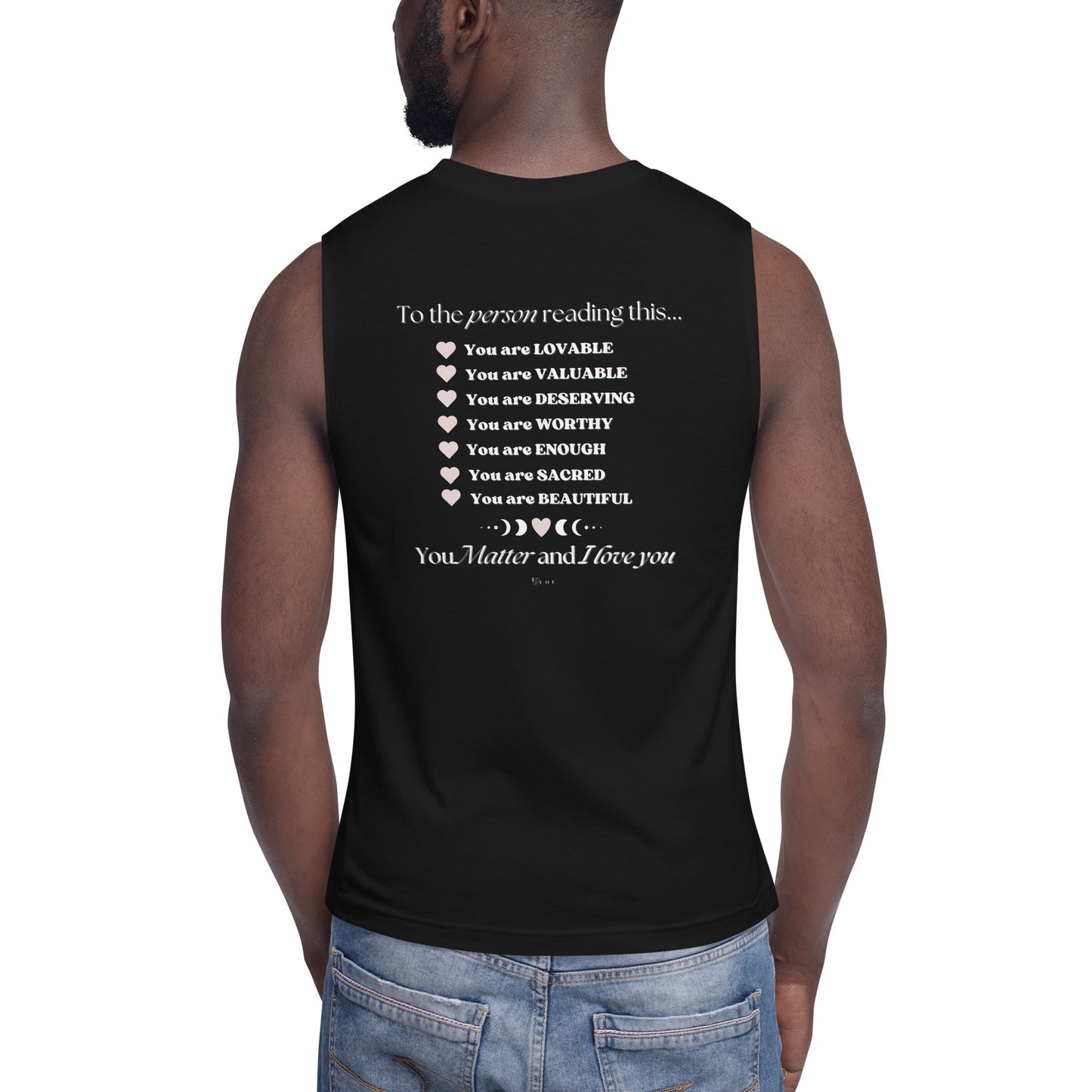 "I am Sacred" Positive Affirmations Double Sided Unisex Muscle Shirt
