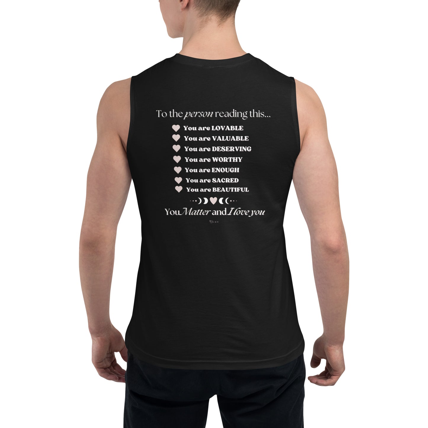 "I am Worthy" Positive Affirmations Double Sided Unisex Muscle Shirt