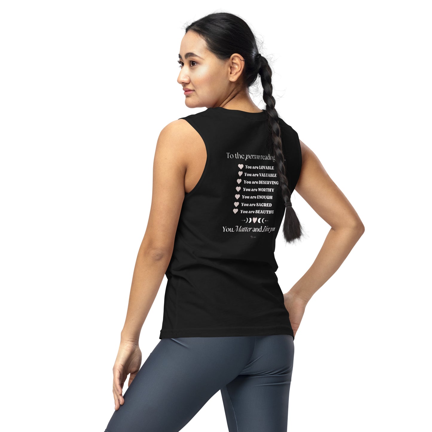 "I am Worthy" Positive Affirmations Double Sided Unisex Muscle Shirt