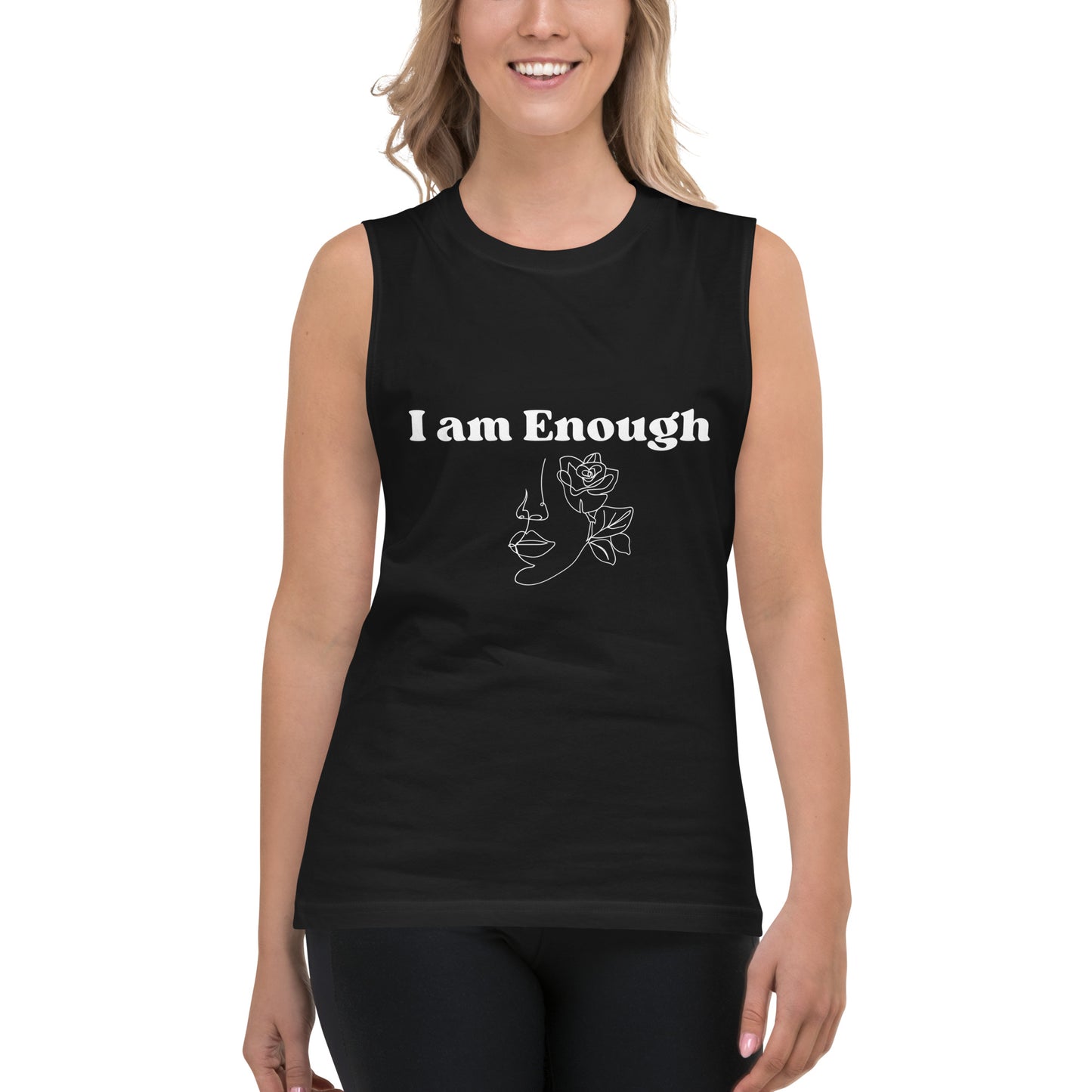 "I am Enough" Positive Affirmations Double Sided Unisex Muscle Shirt
