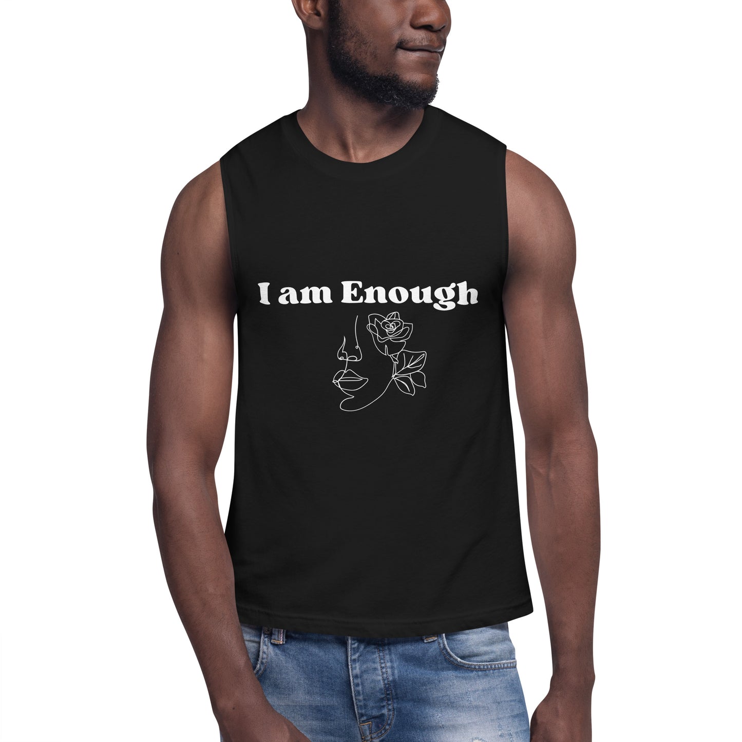 "I am Enough" Positive Affirmations Double Sided Unisex Muscle Shirt