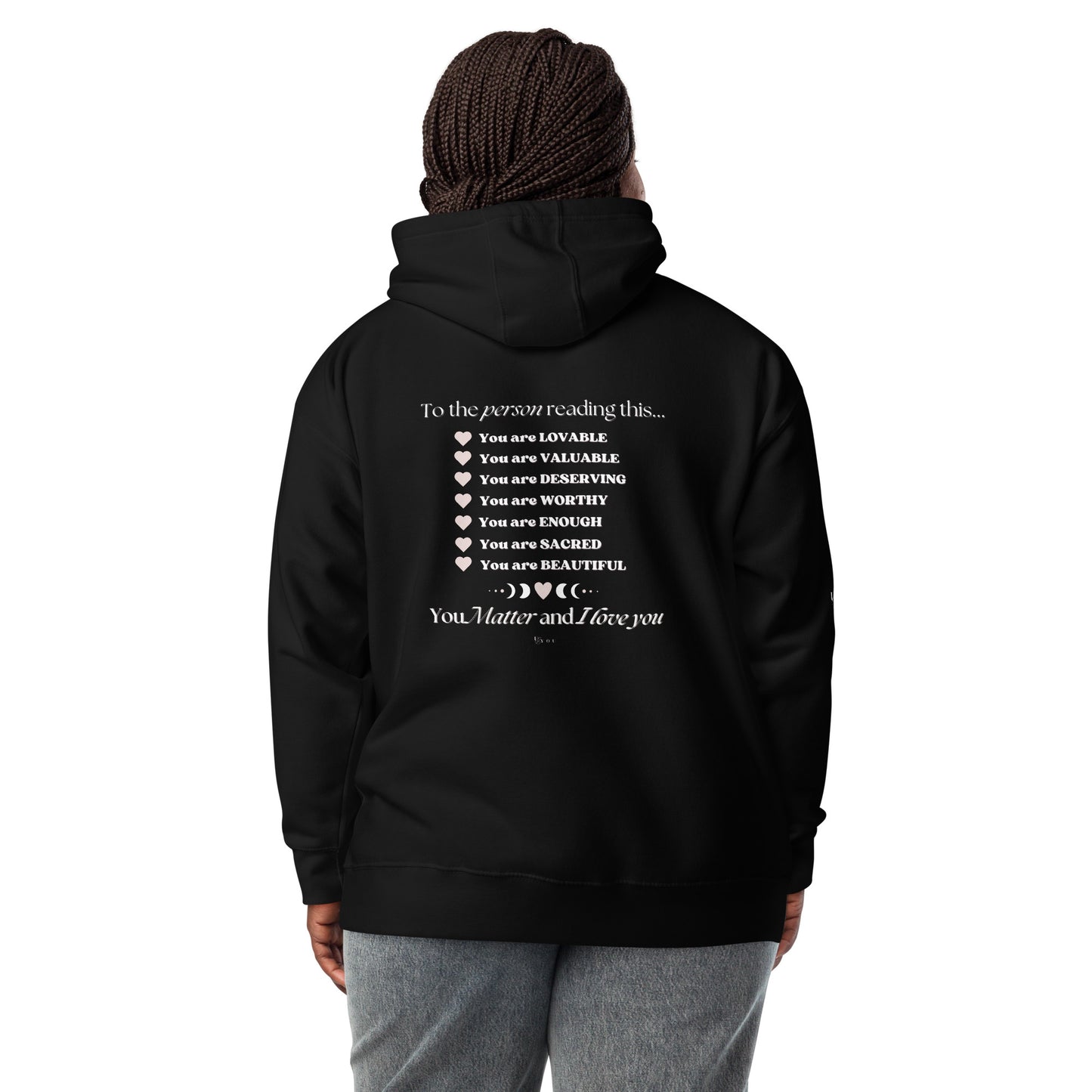 "I am Enough" Positive Affirmations Double Sided Unisex Hoodie