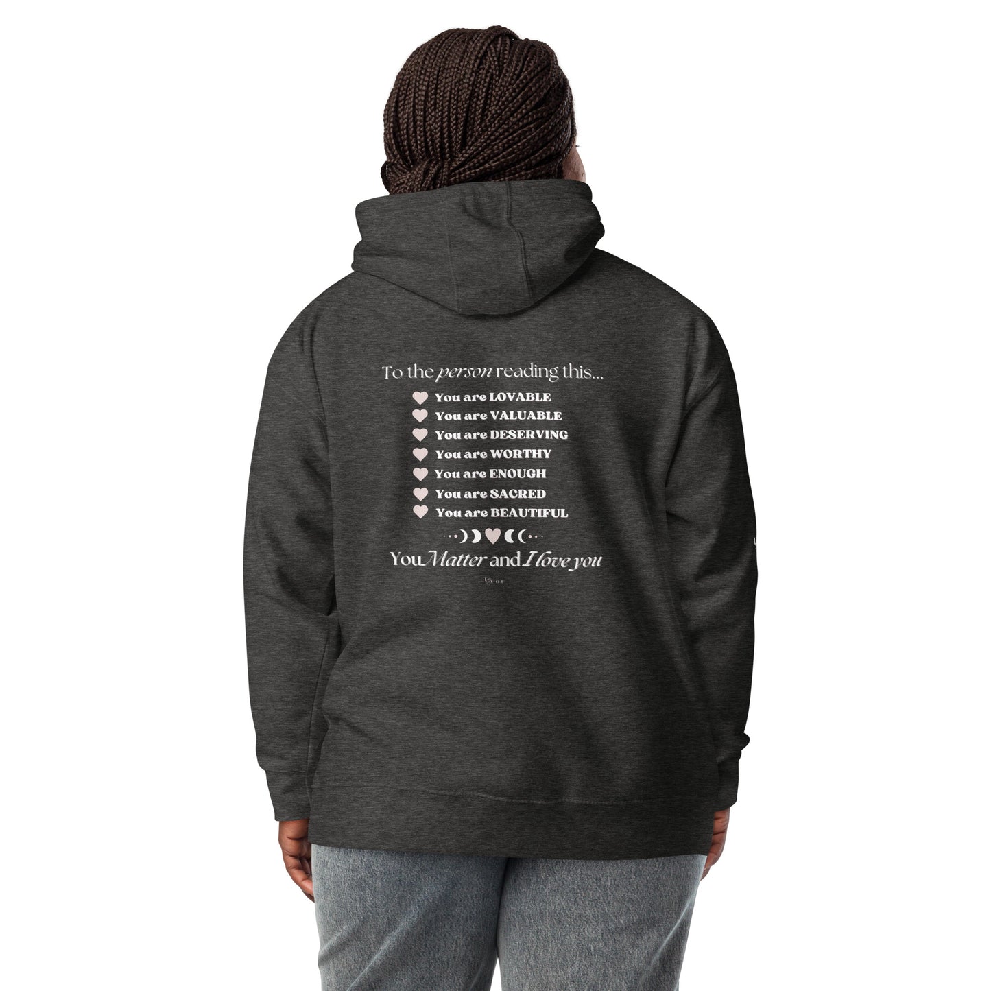 "I am Enough" Positive Affirmations Double Sided Unisex Hoodie