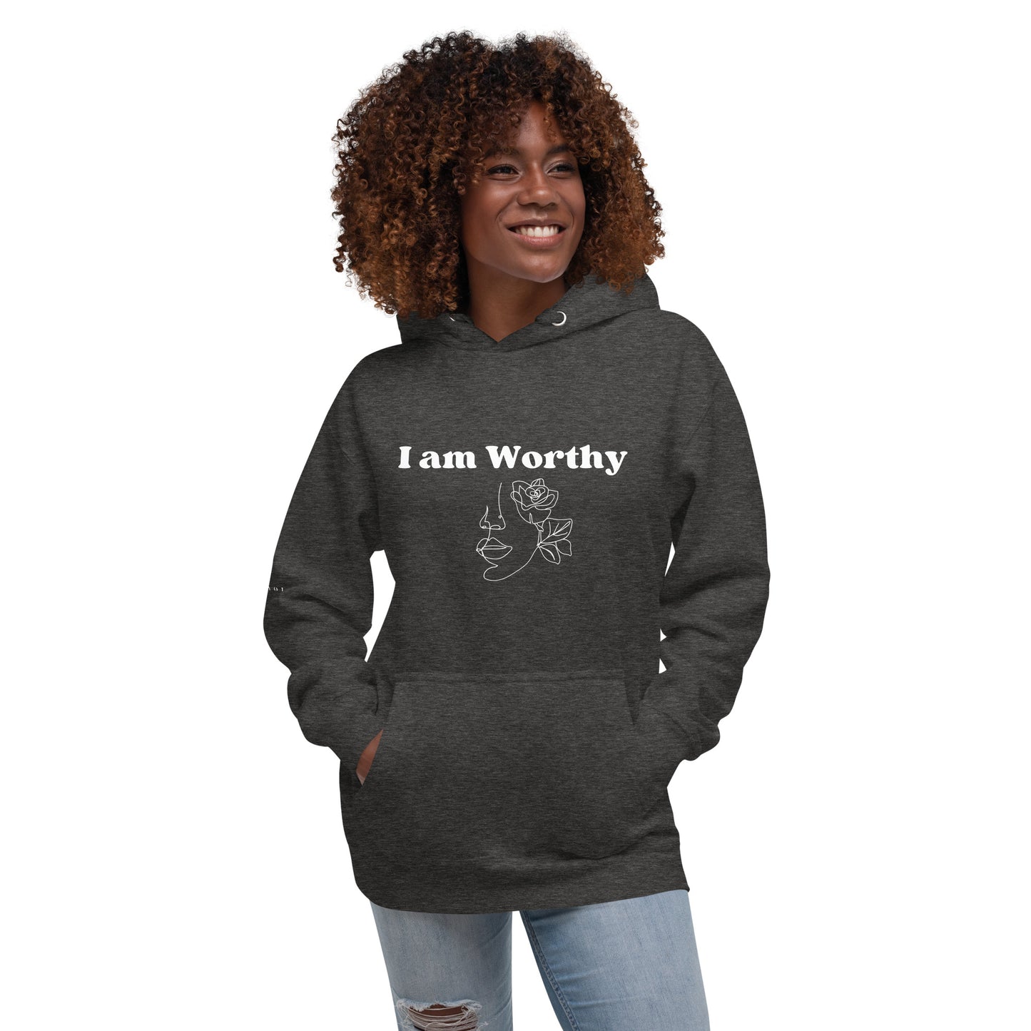 "I am Worthy" Positive Affirmations Double Sided Unisex Hoodie