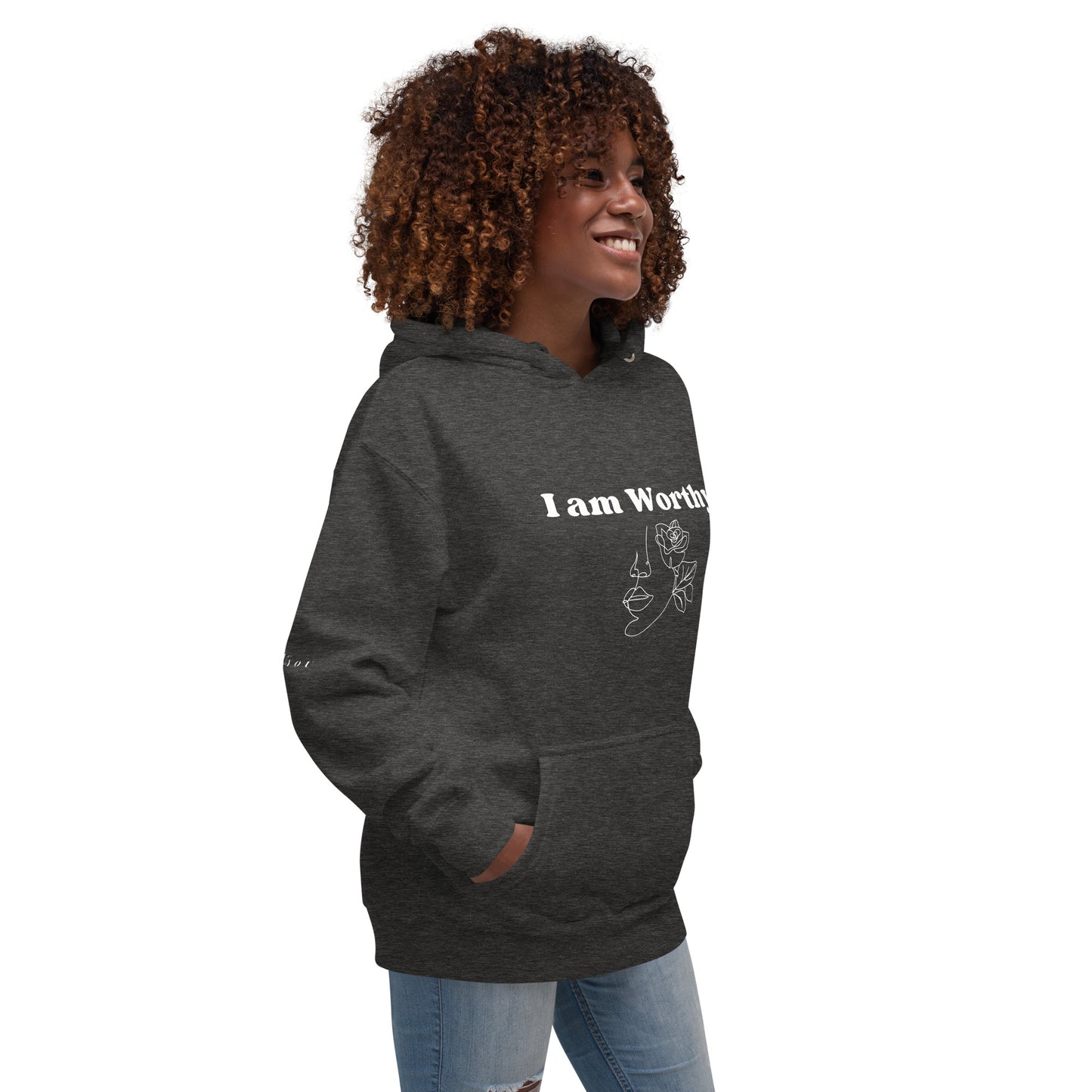 "I am Worthy" Positive Affirmations Double Sided Unisex Hoodie