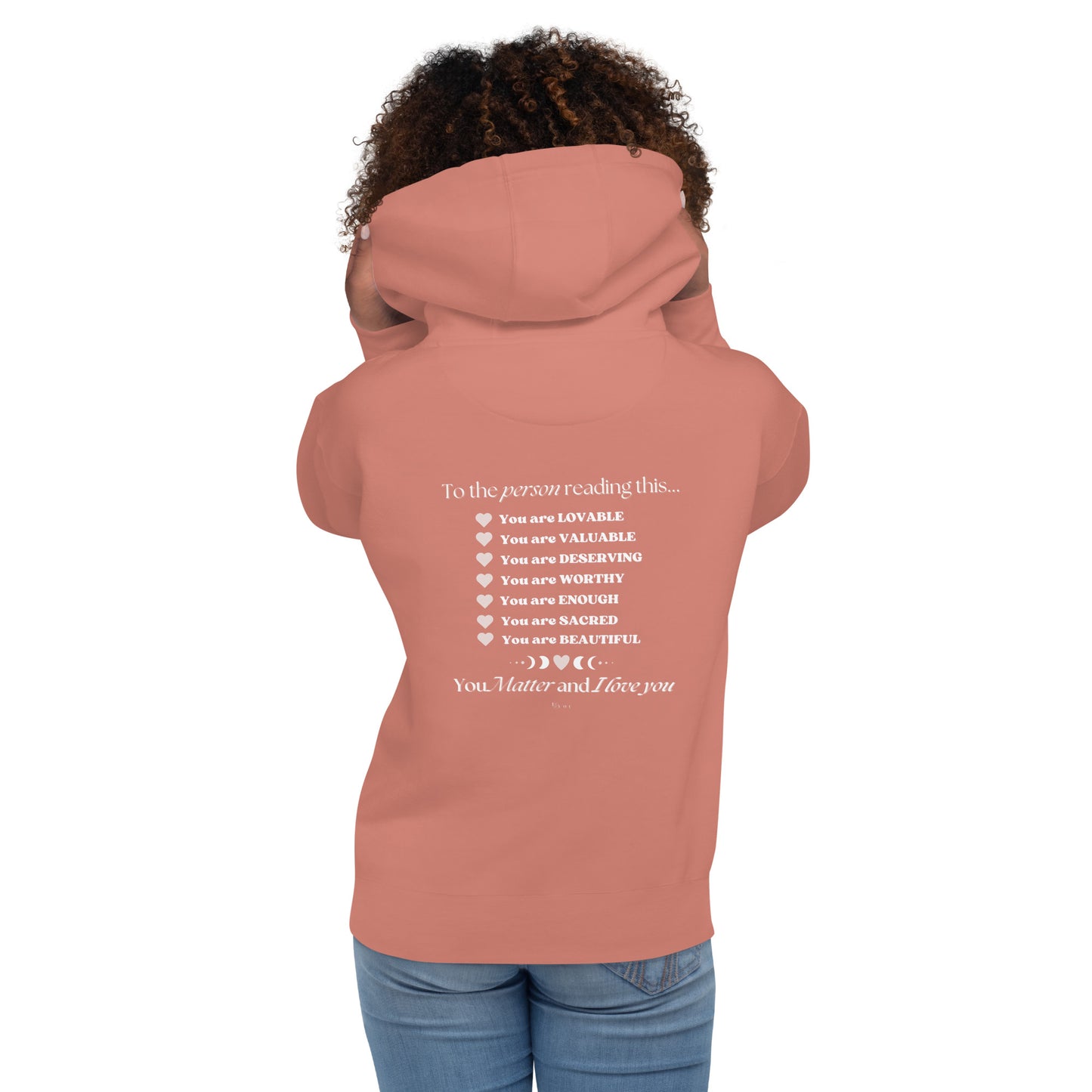"I am Worthy" Positive Affirmations Double Sided Unisex Hoodie