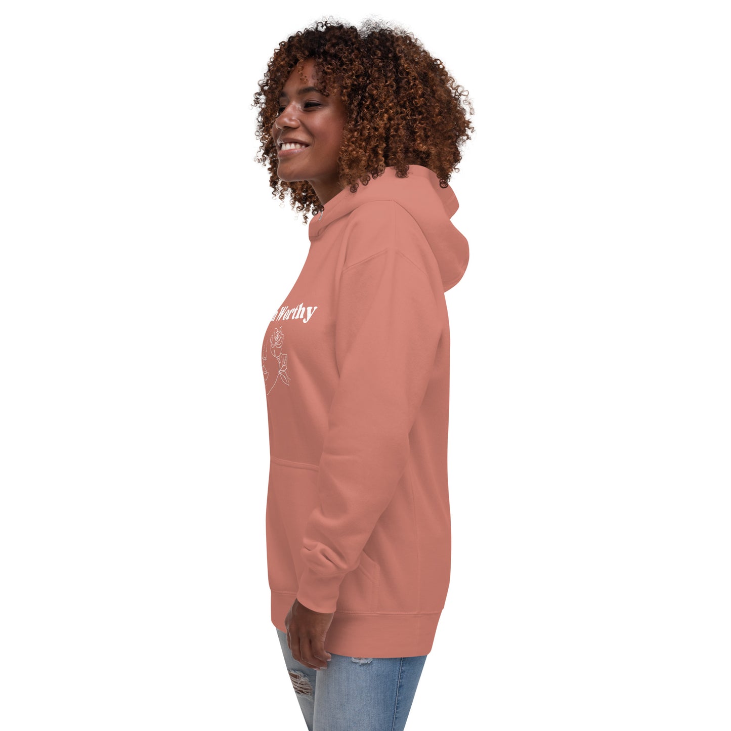 "I am Worthy" Positive Affirmations Double Sided Unisex Hoodie