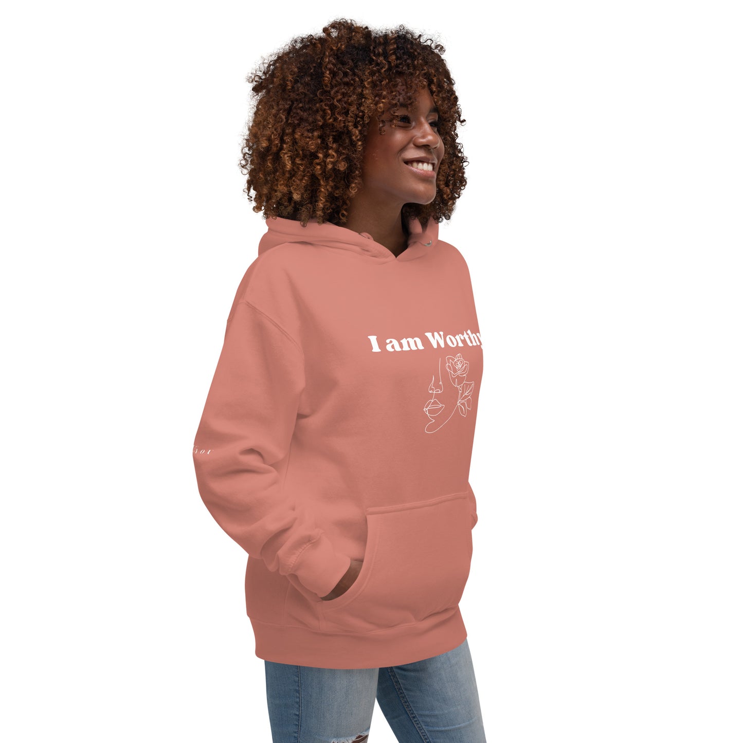 "I am Worthy" Positive Affirmations Double Sided Unisex Hoodie