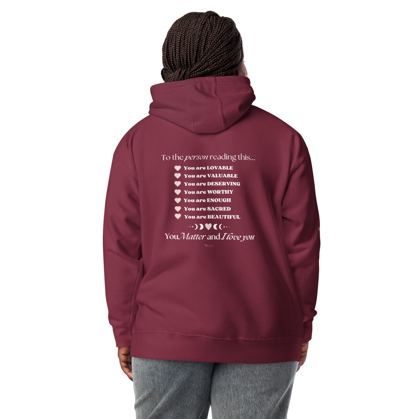 "I am Enough" Positive Affirmations Double Sided Unisex Hoodie