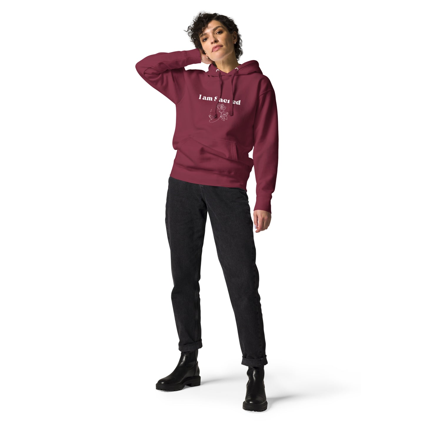 "I am Sacred" Positive Affirmations  Double Sided Unisex Hoodie