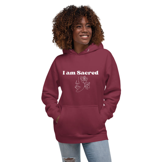 "I am Sacred" Positive Affirmations  Double Sided Unisex Hoodie
