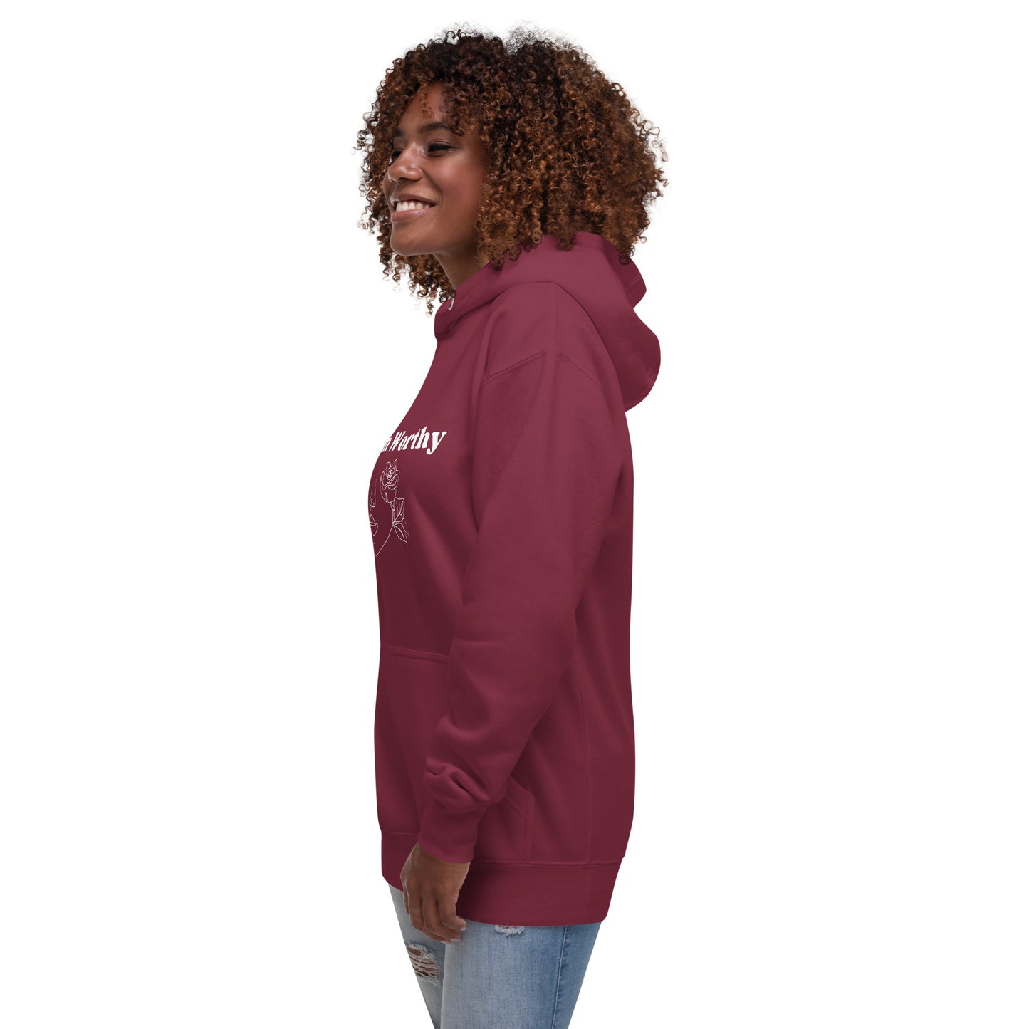 "I am Worthy" Positive Affirmations Double Sided Unisex Hoodie