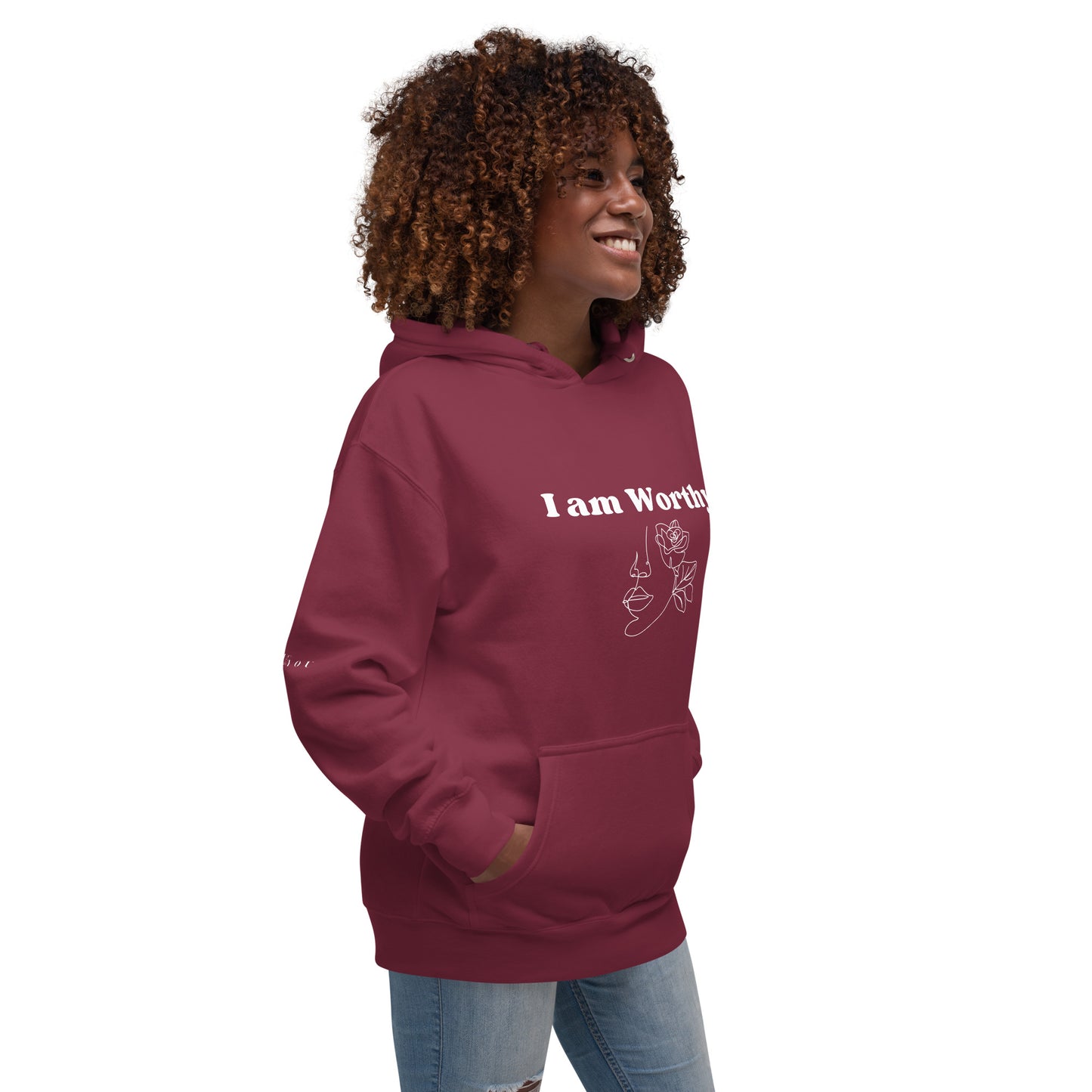 "I am Worthy" Positive Affirmations Double Sided Unisex Hoodie