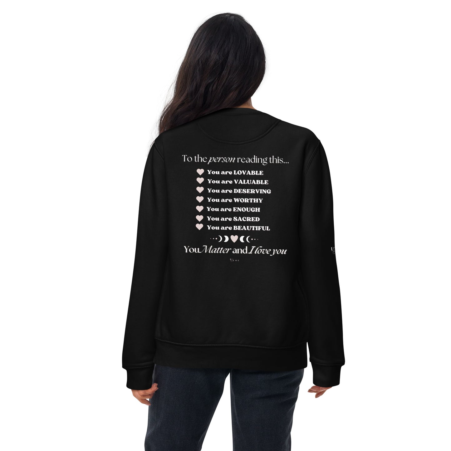 "I am Enough" Positive Affirmations Double Sided Unisex Premium Sweatshirt