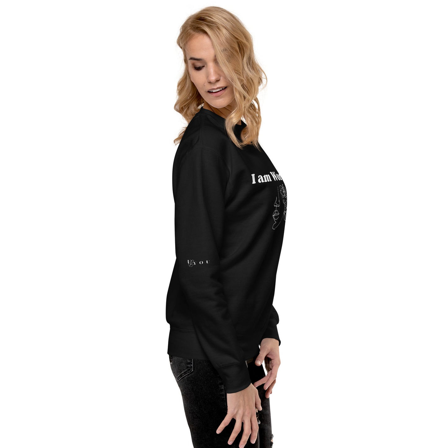 "I am Worthy" Positive Affirmations Double Sided Unisex Premium Sweatshirt