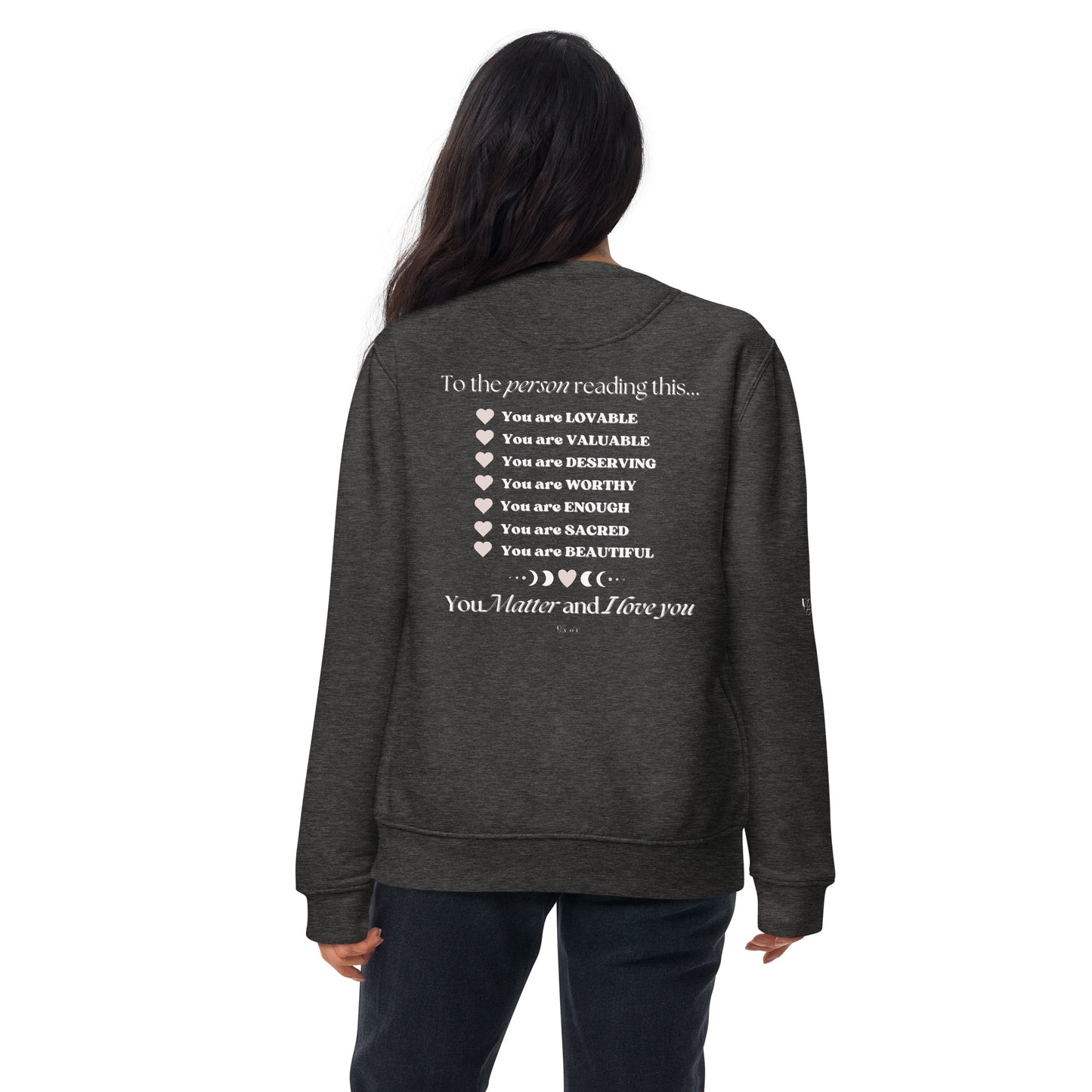 "I am Enough" Positive Affirmations Double Sided Unisex Premium Sweatshirt