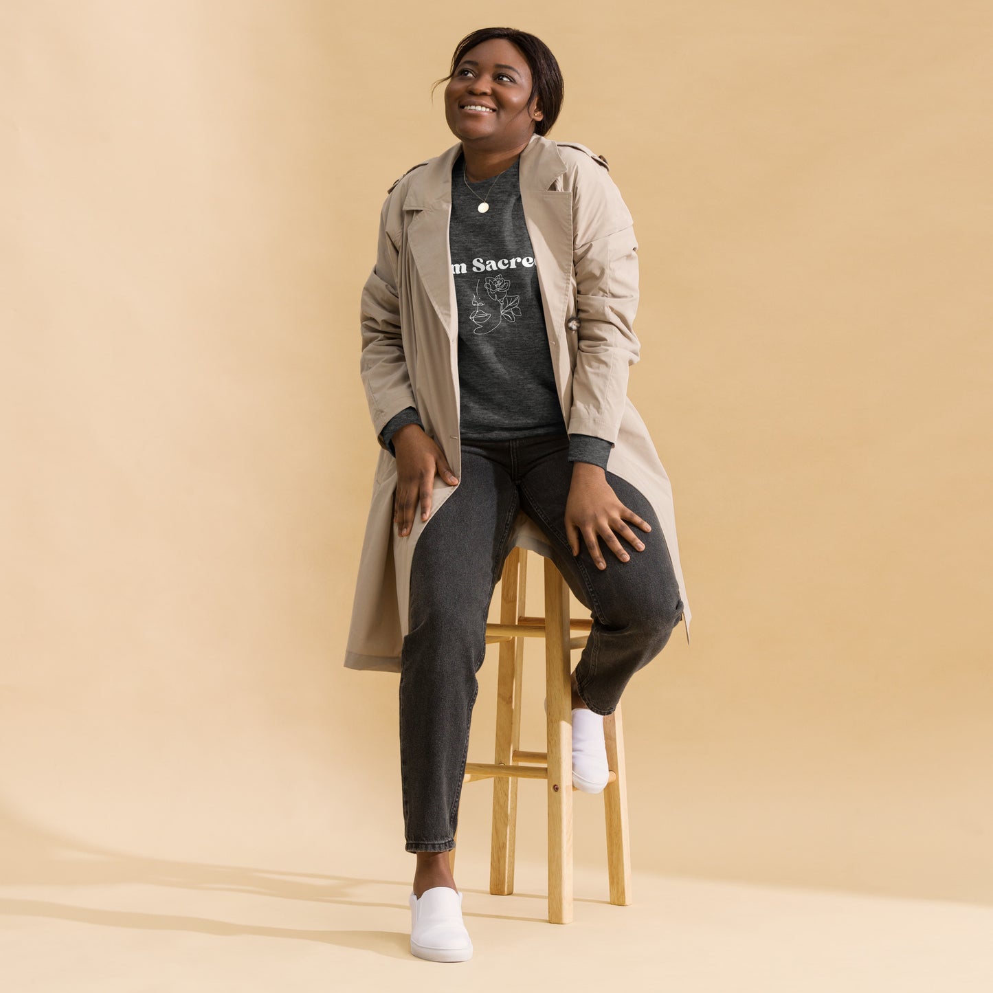 "I am Sacred" Positive Affirmations Double Sided Unisex Premium Sweatshirt