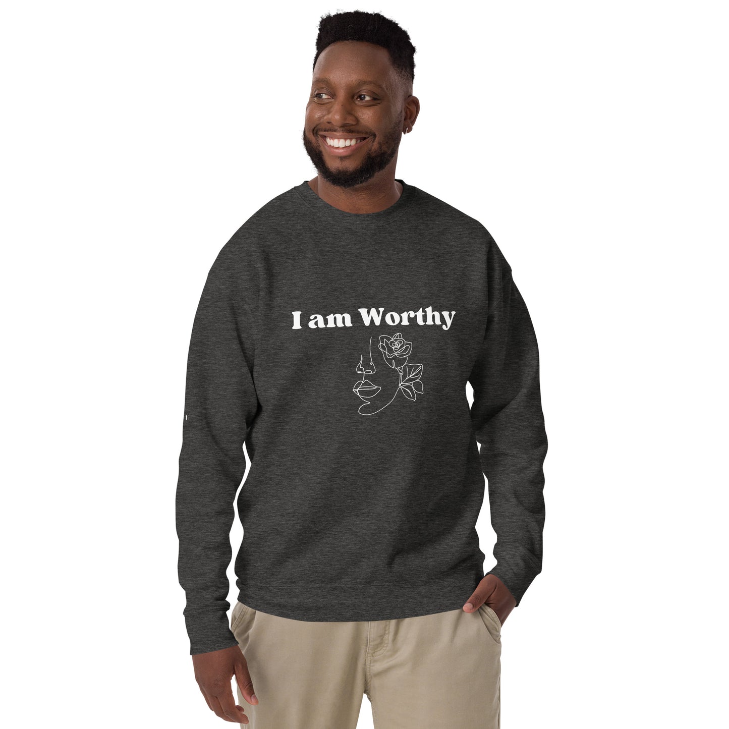 "I am Worthy" Positive Affirmations Double Sided Unisex Premium Sweatshirt