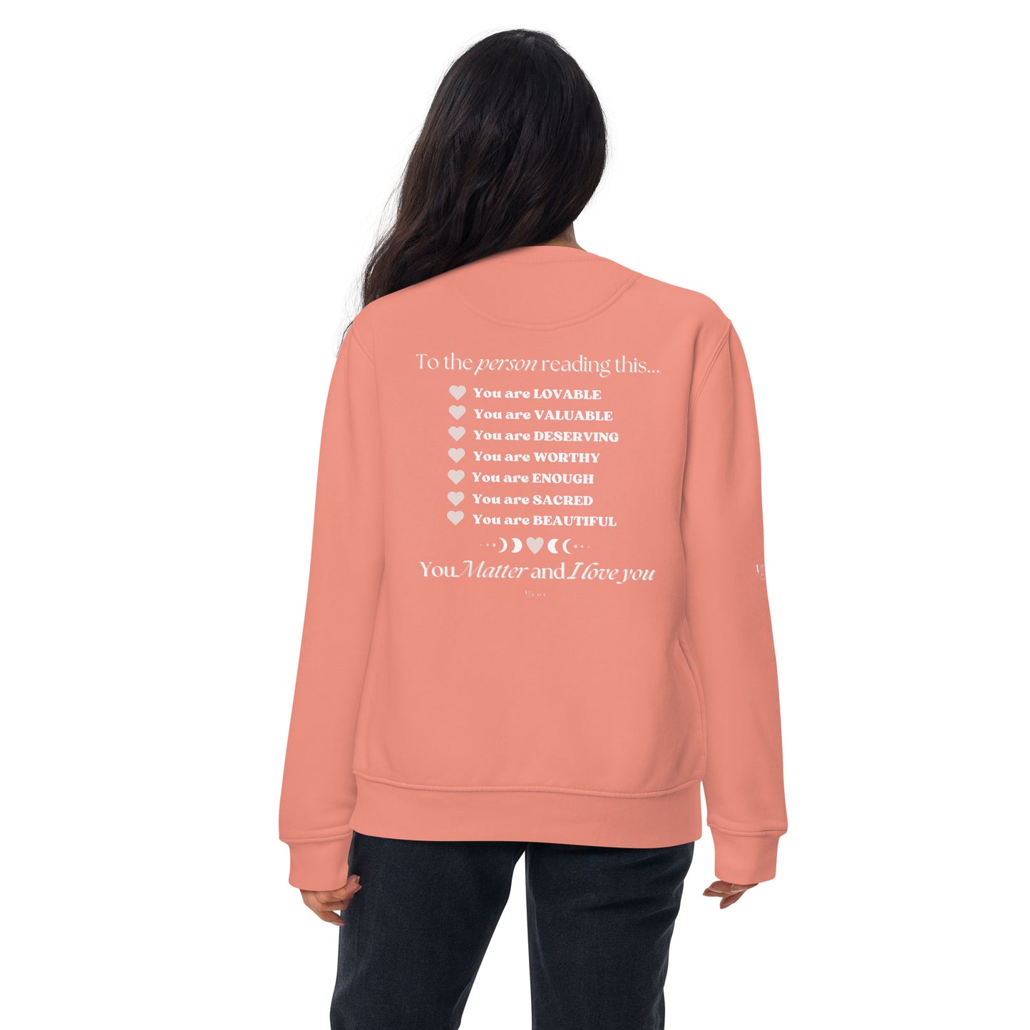 "I am Enough" Positive Affirmations Double Sided Unisex Premium Sweatshirt
