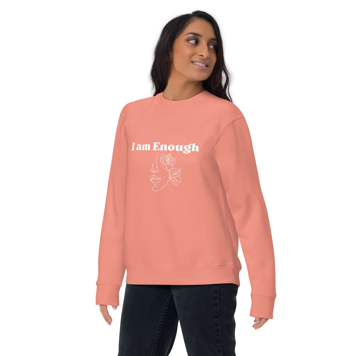 "I am Enough" Positive Affirmations Double Sided Unisex Premium Sweatshirt