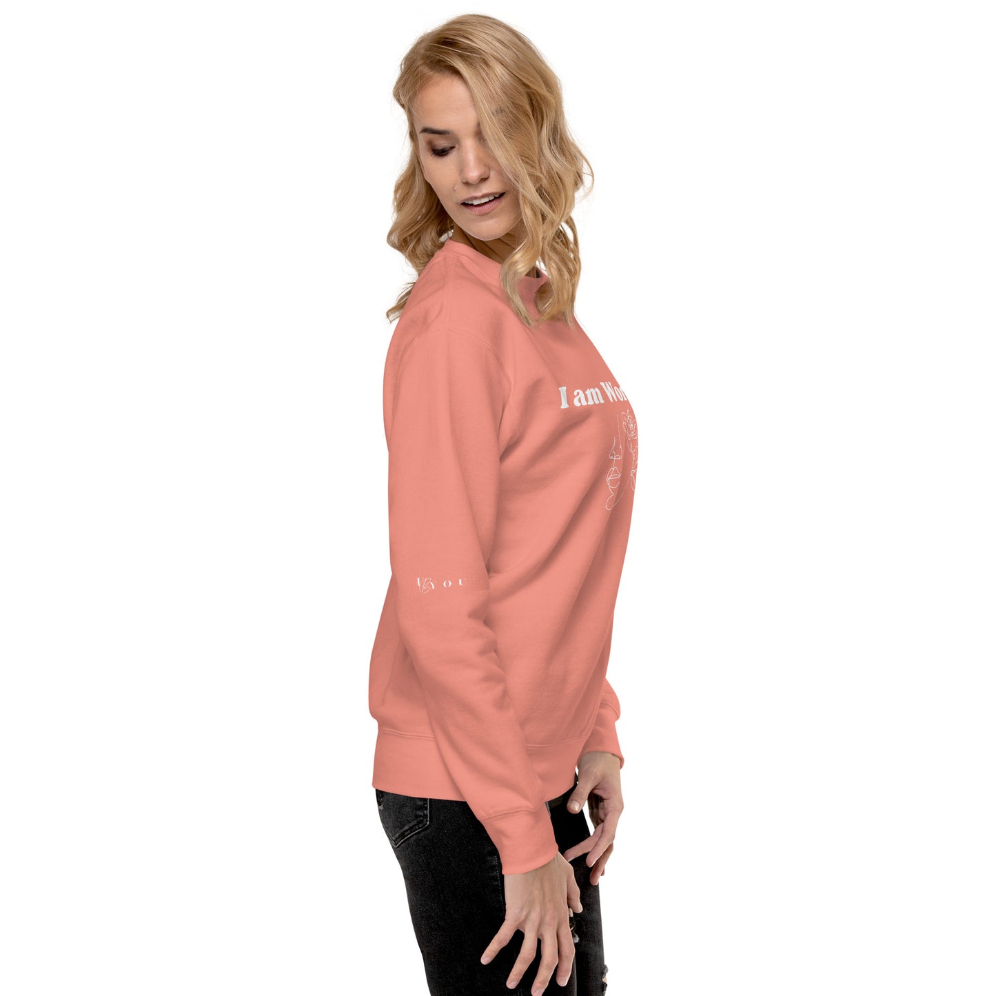"I am Worthy" Positive Affirmations Double Sided Unisex Premium Sweatshirt