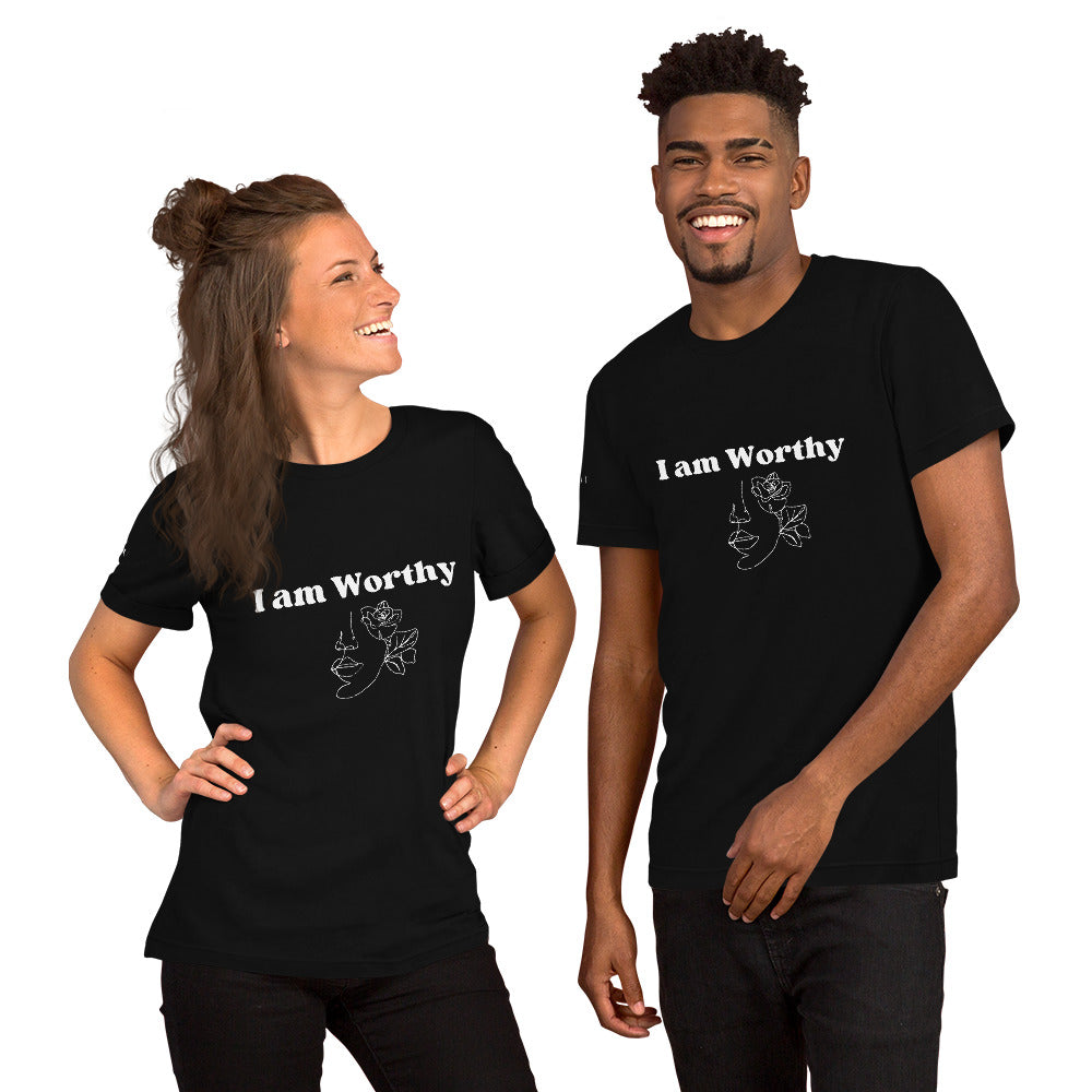 "I am Worthy" Positive Affirmations Double Sided Unisex T-shirt