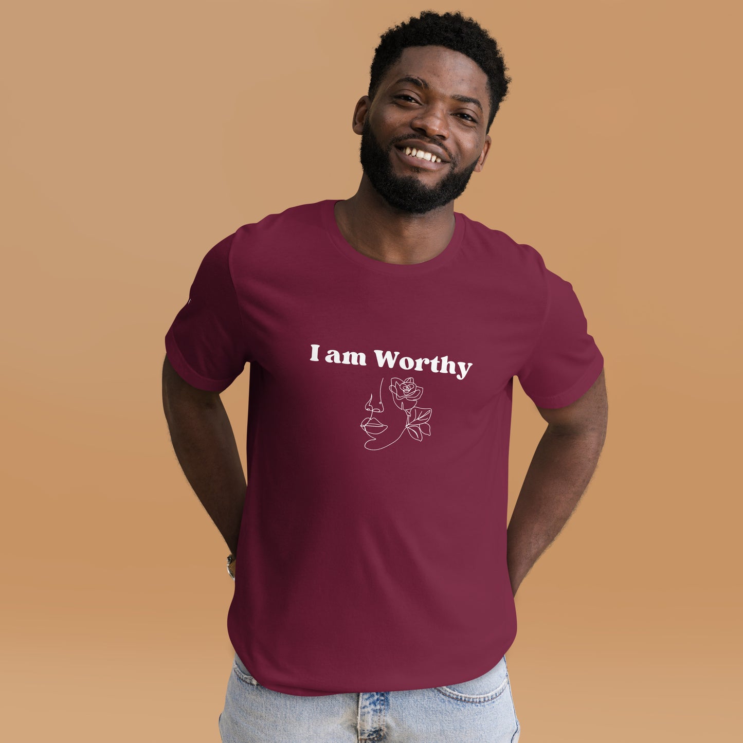 "I am Worthy" Positive Affirmations Double Sided Unisex T-shirt
