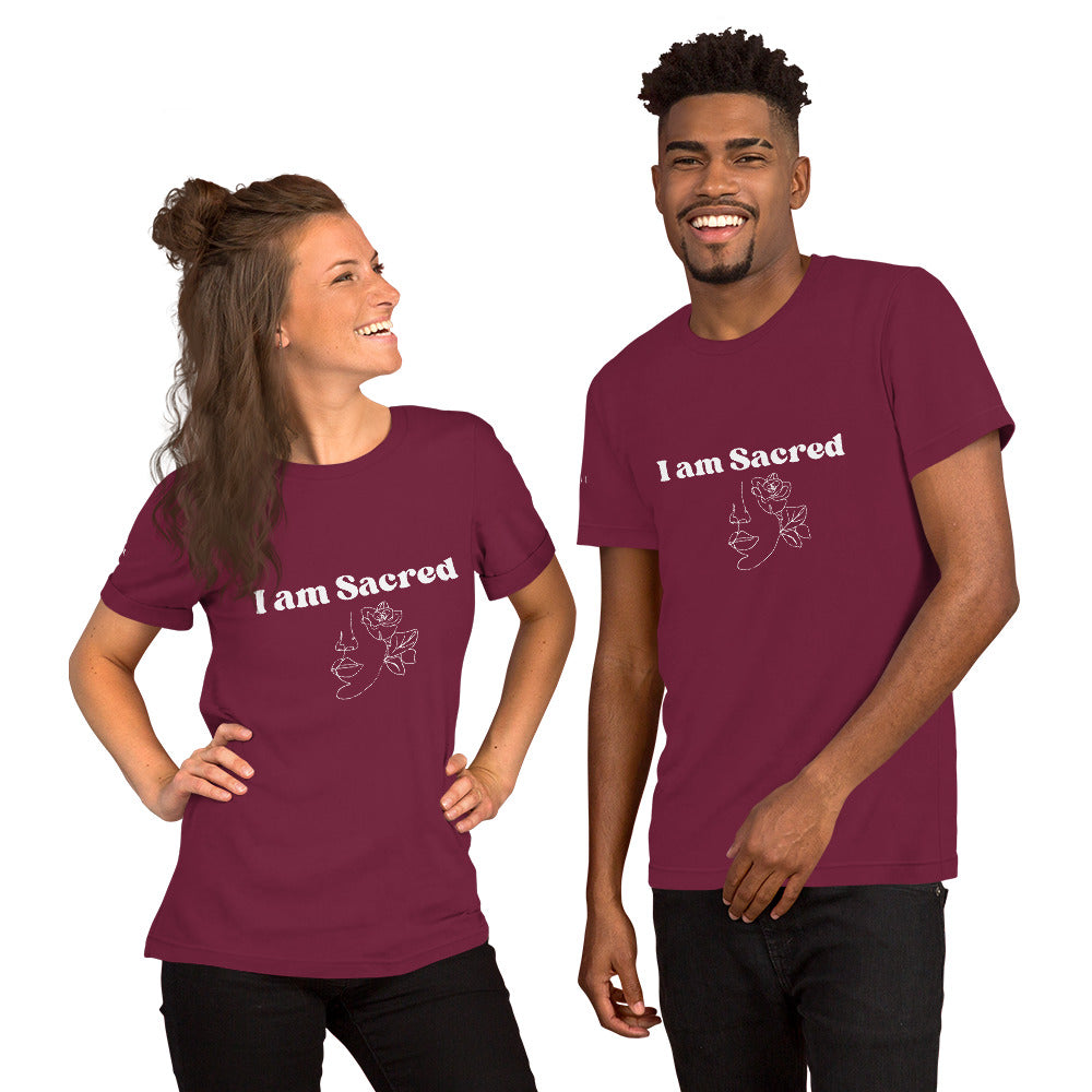 "I am Sacred" Positive Affirmations Double Sided Unisex T-Shirt