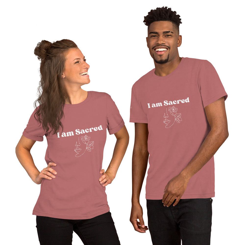 "I am Sacred" Positive Affirmations Double Sided Unisex T-Shirt