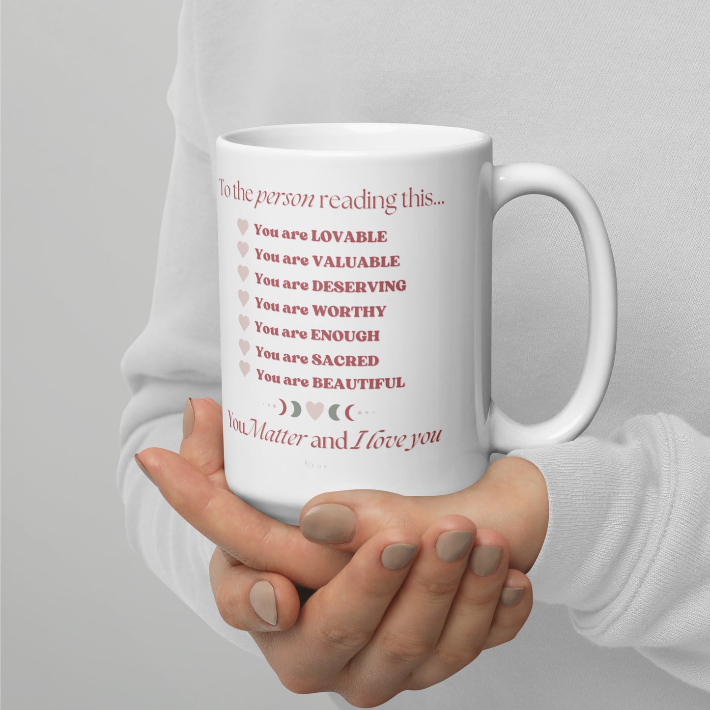 "I am Enough" Positive Affirmations White Mug