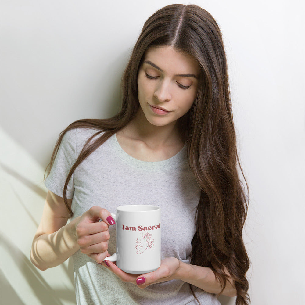 "I am Sacred" Positive Affirmations White Mug