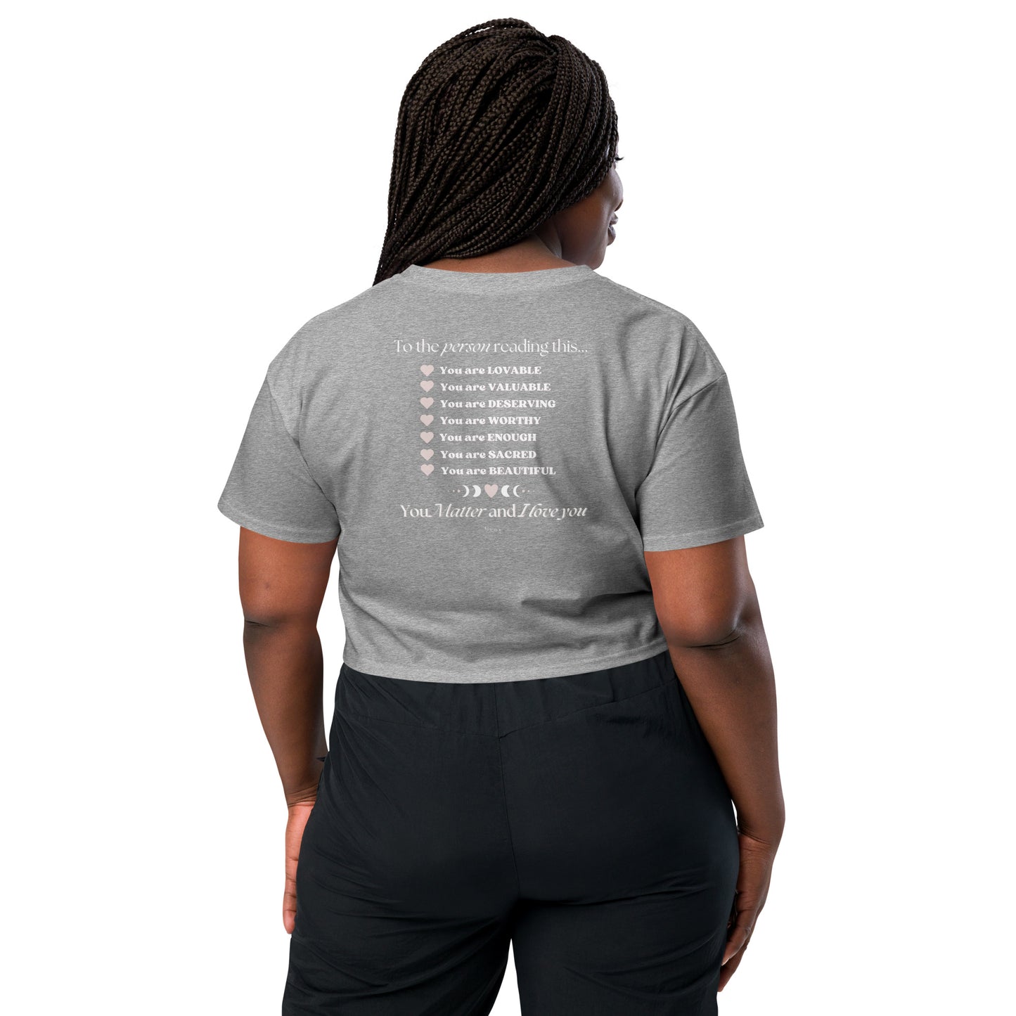 "I am Sacred" Positive Affirmations Double Sided Women’s Crop Top