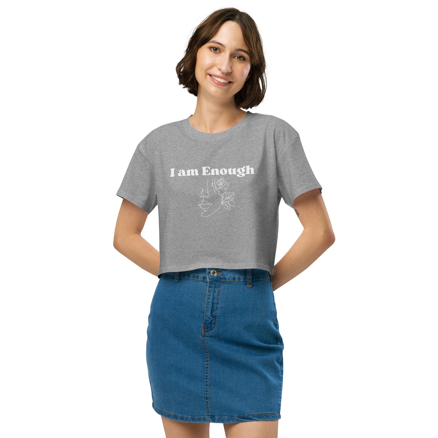 "I am Enough" Positive Affirmations Double Sided Women’s Crop Top