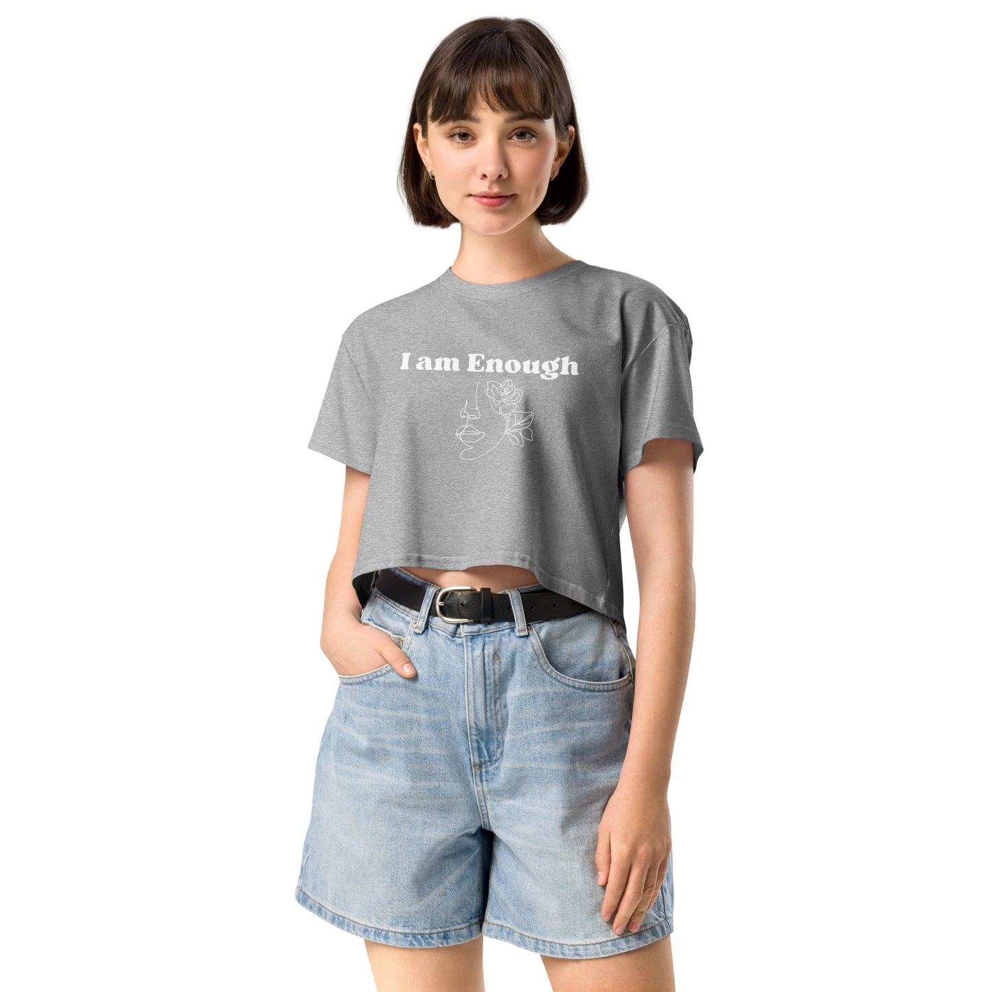 "I am Enough" Positive Affirmations Double Sided Women’s Crop Top