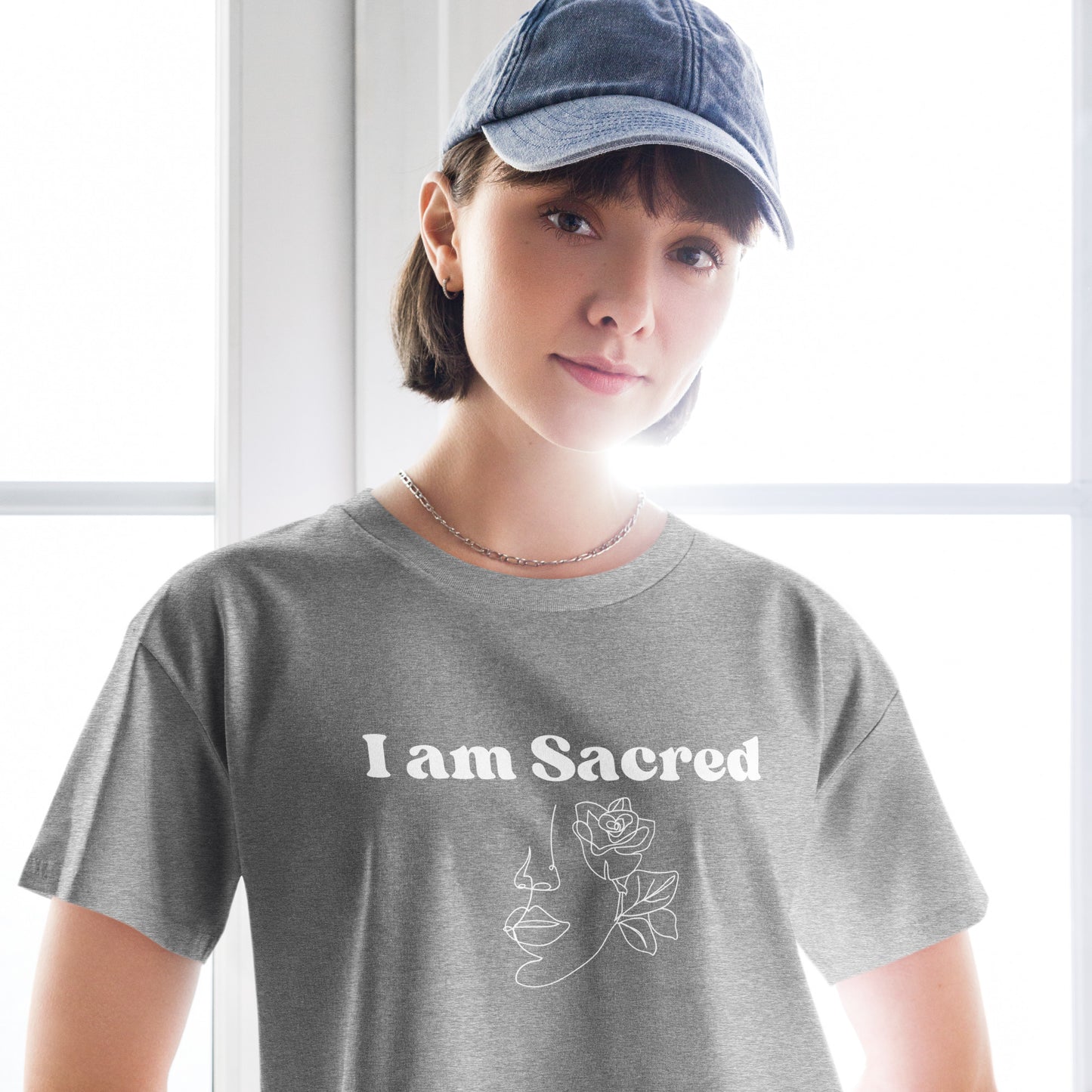 "I am Sacred" Positive Affirmations Double Sided Women’s Crop Top