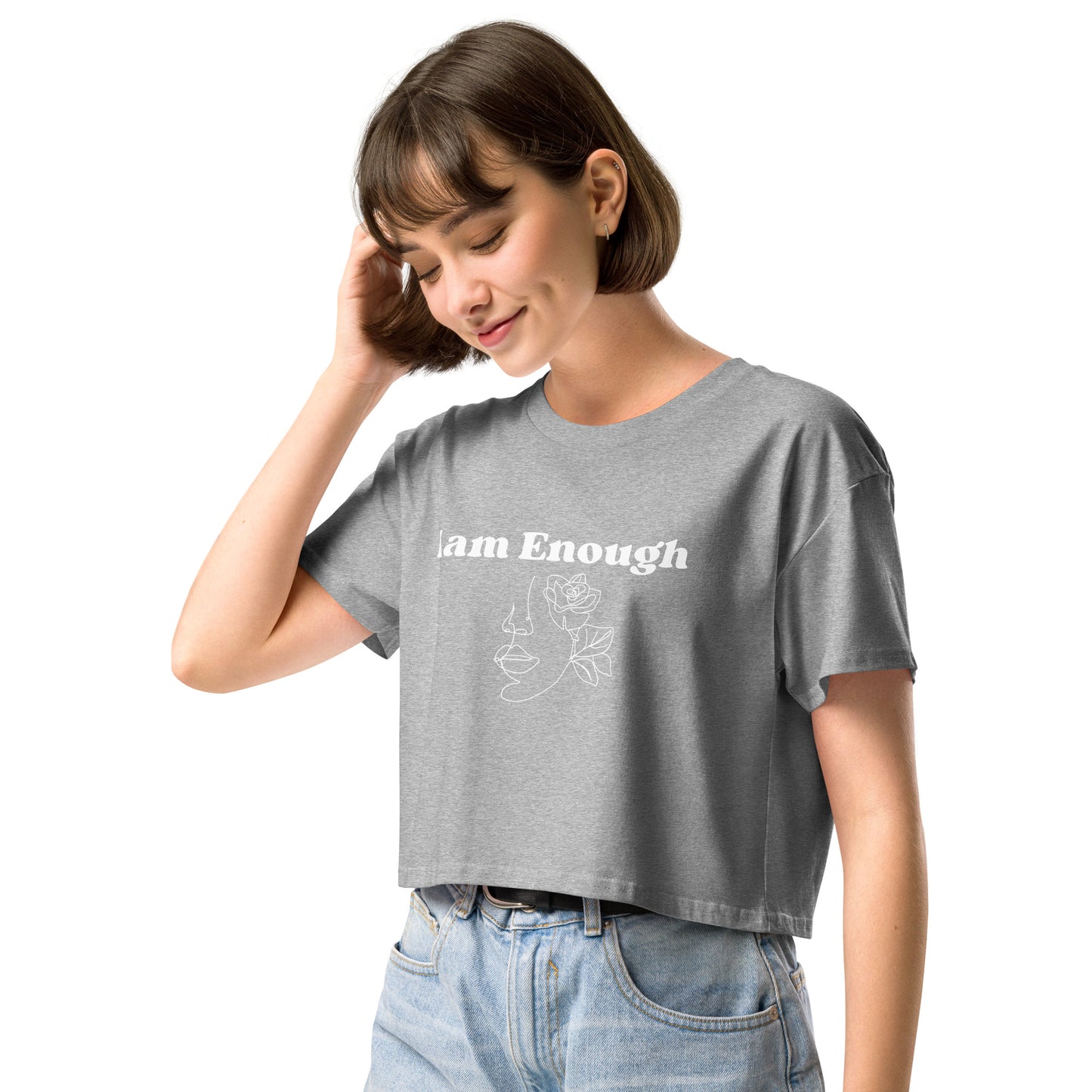 "I am Enough" Positive Affirmations Double Sided Women’s Crop Top