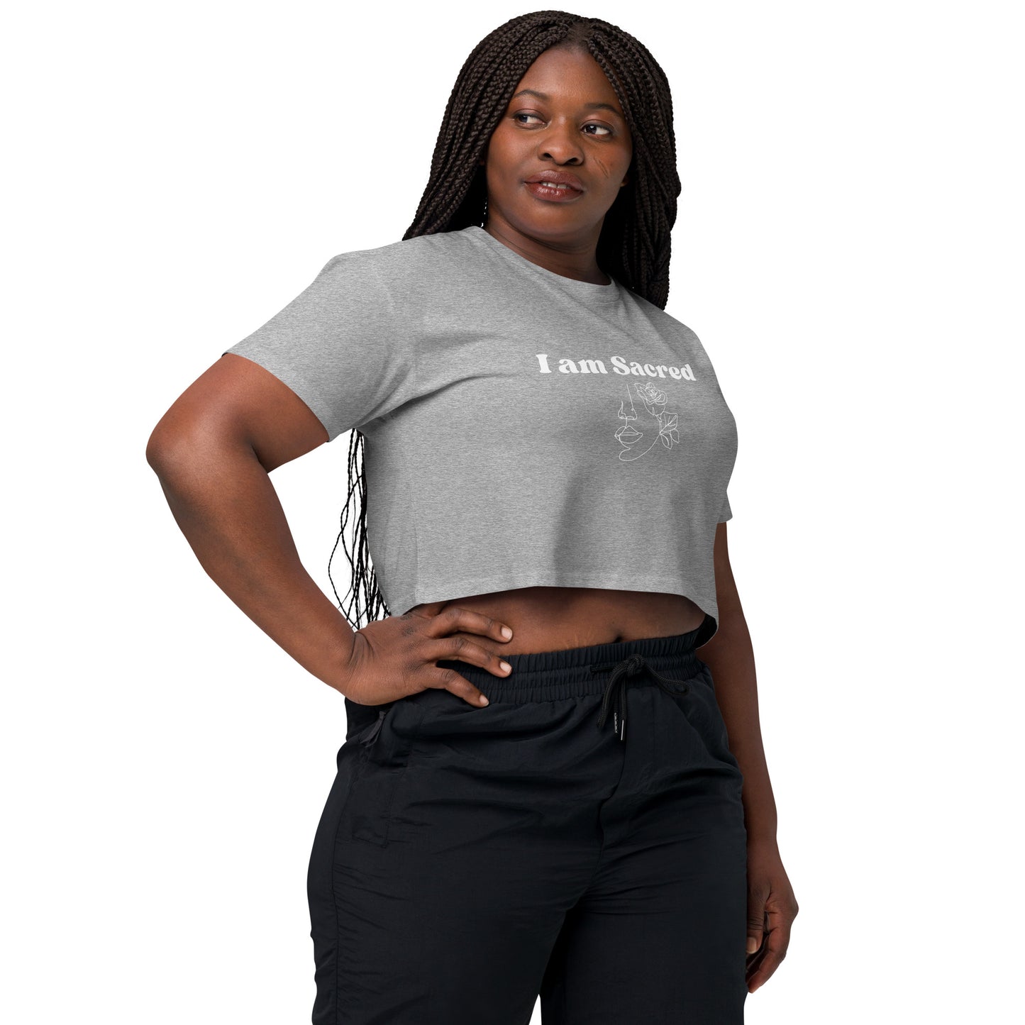"I am Sacred" Positive Affirmations Double Sided Women’s Crop Top