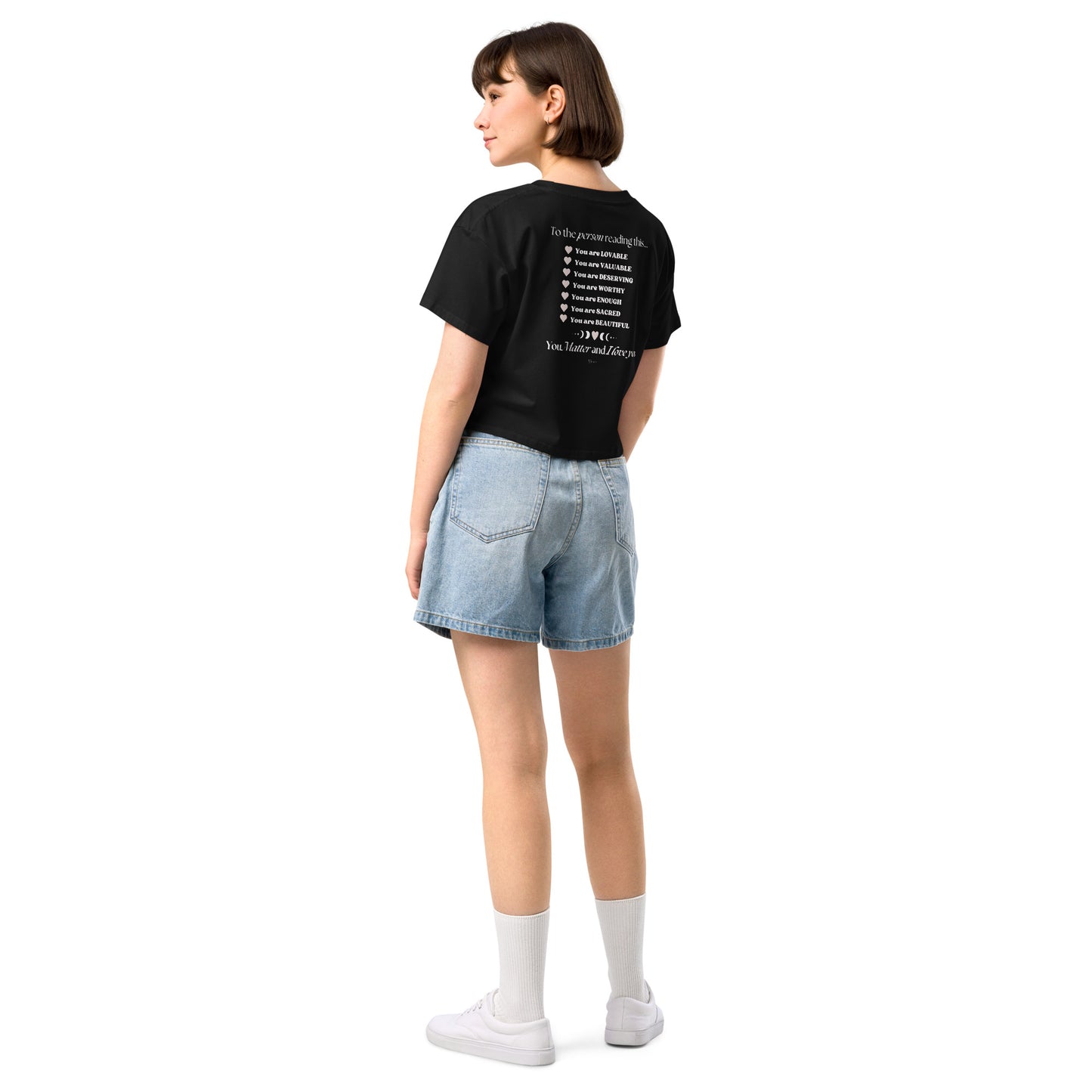 "I am Enough" Positive Affirmations Double Sided Women’s Crop Top