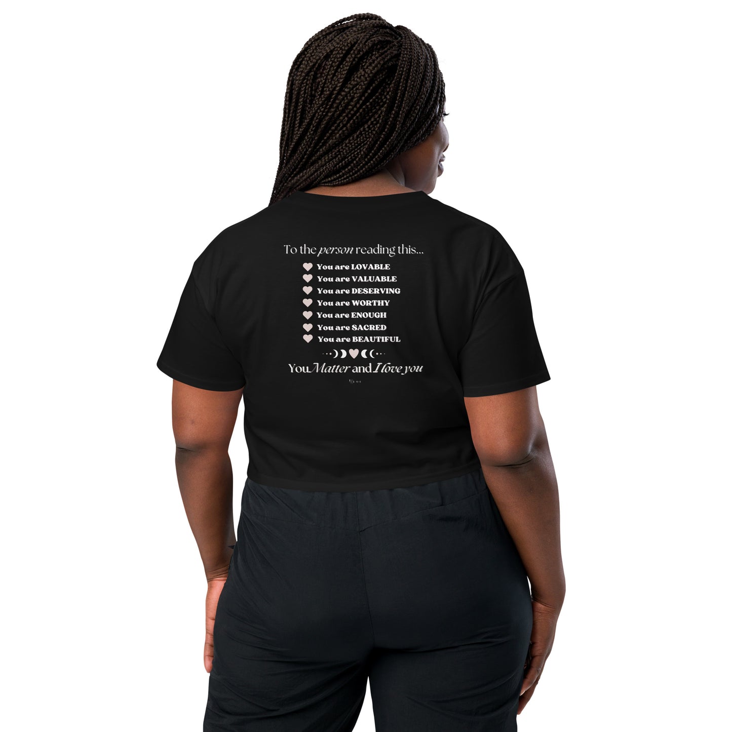 "I am Sacred" Positive Affirmations Double Sided Women’s Crop Top