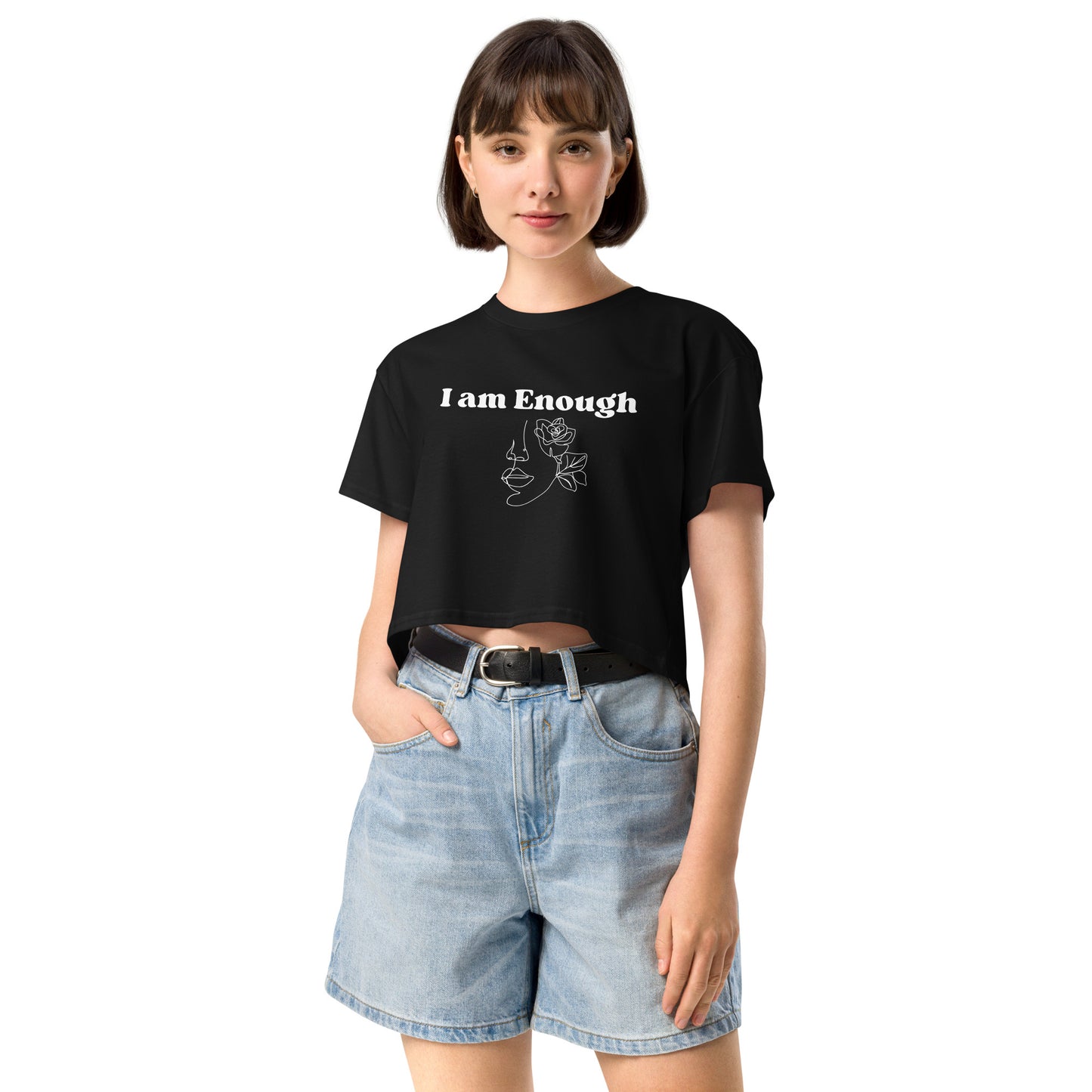 "I am Enough" Positive Affirmations Double Sided Women’s Crop Top