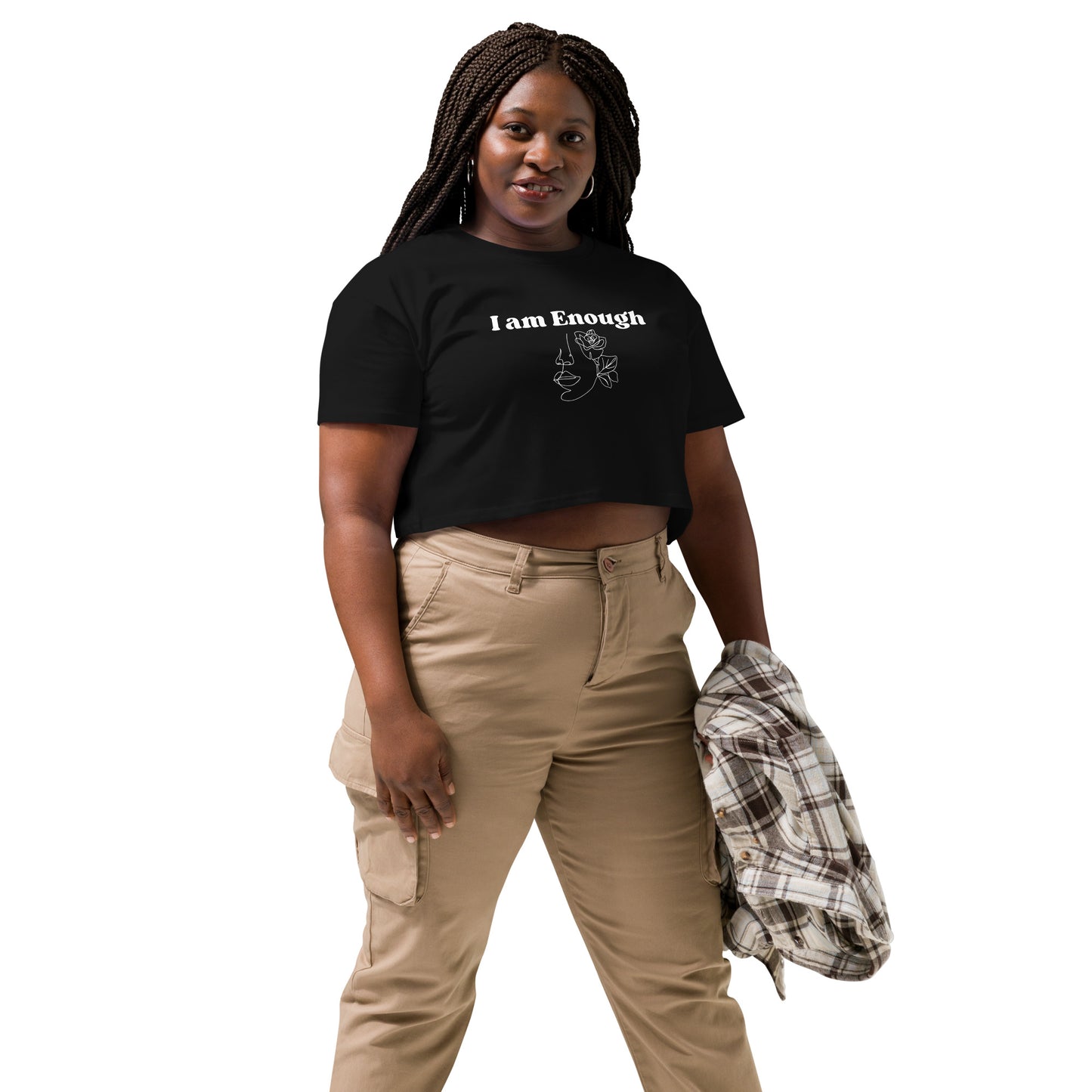 "I am Enough" Positive Affirmations Double Sided Women’s Crop Top