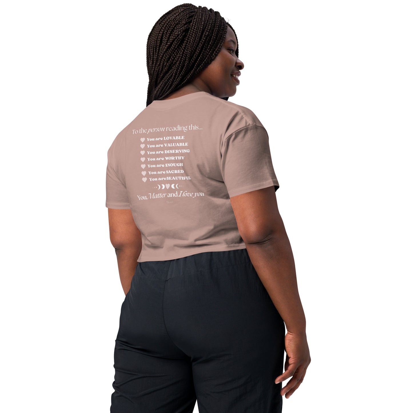 "I am Sacred" Positive Affirmations Double Sided Women’s Crop Top