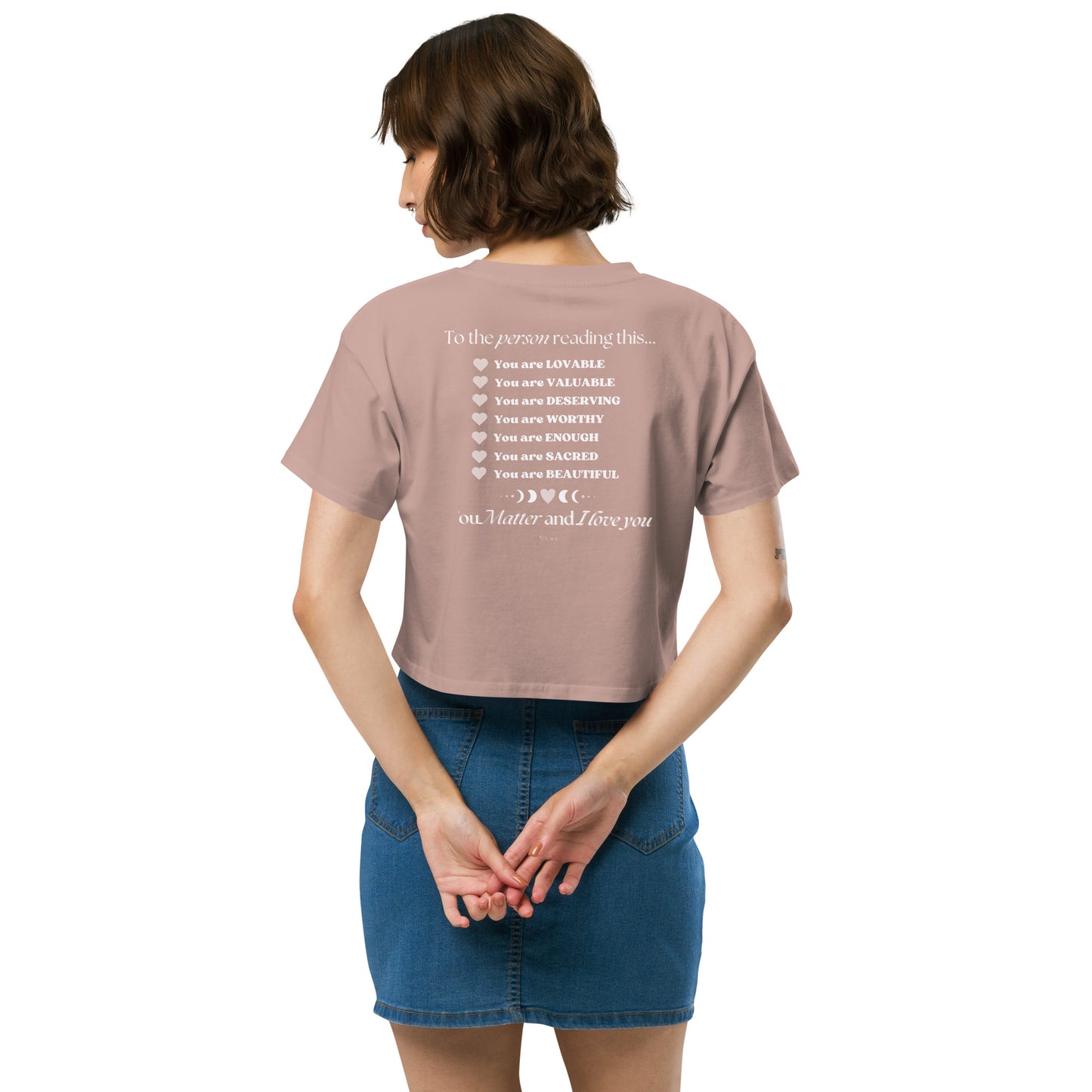 "I am Worthy" Positive Affirmations Double Sided Women’s Crop Top
