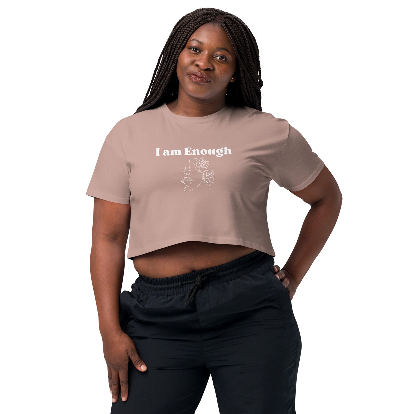 "I am Enough" Positive Affirmations Double Sided Women’s Crop Top